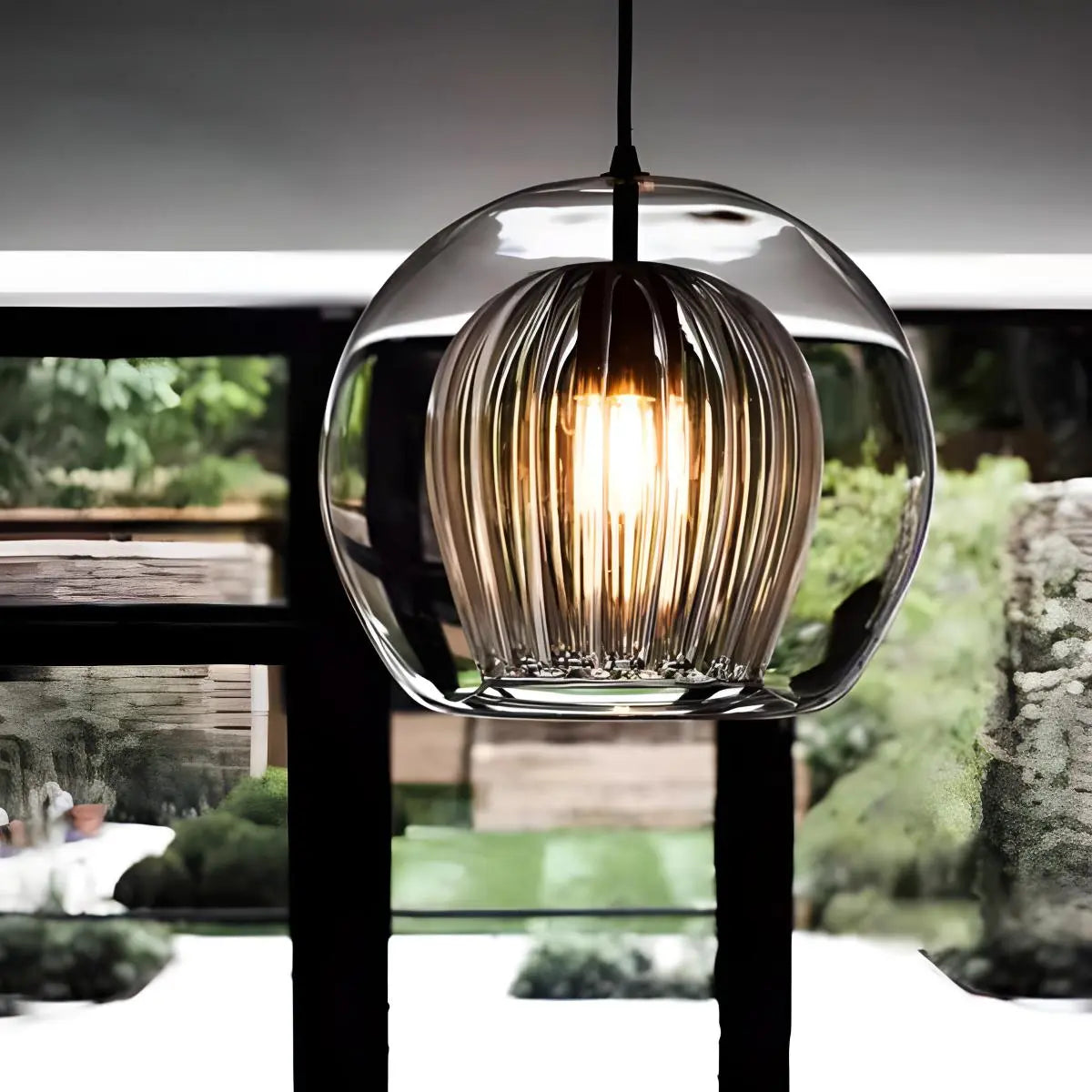 flairel Nordic Glass Globe Pendant Light for Modern Interiors