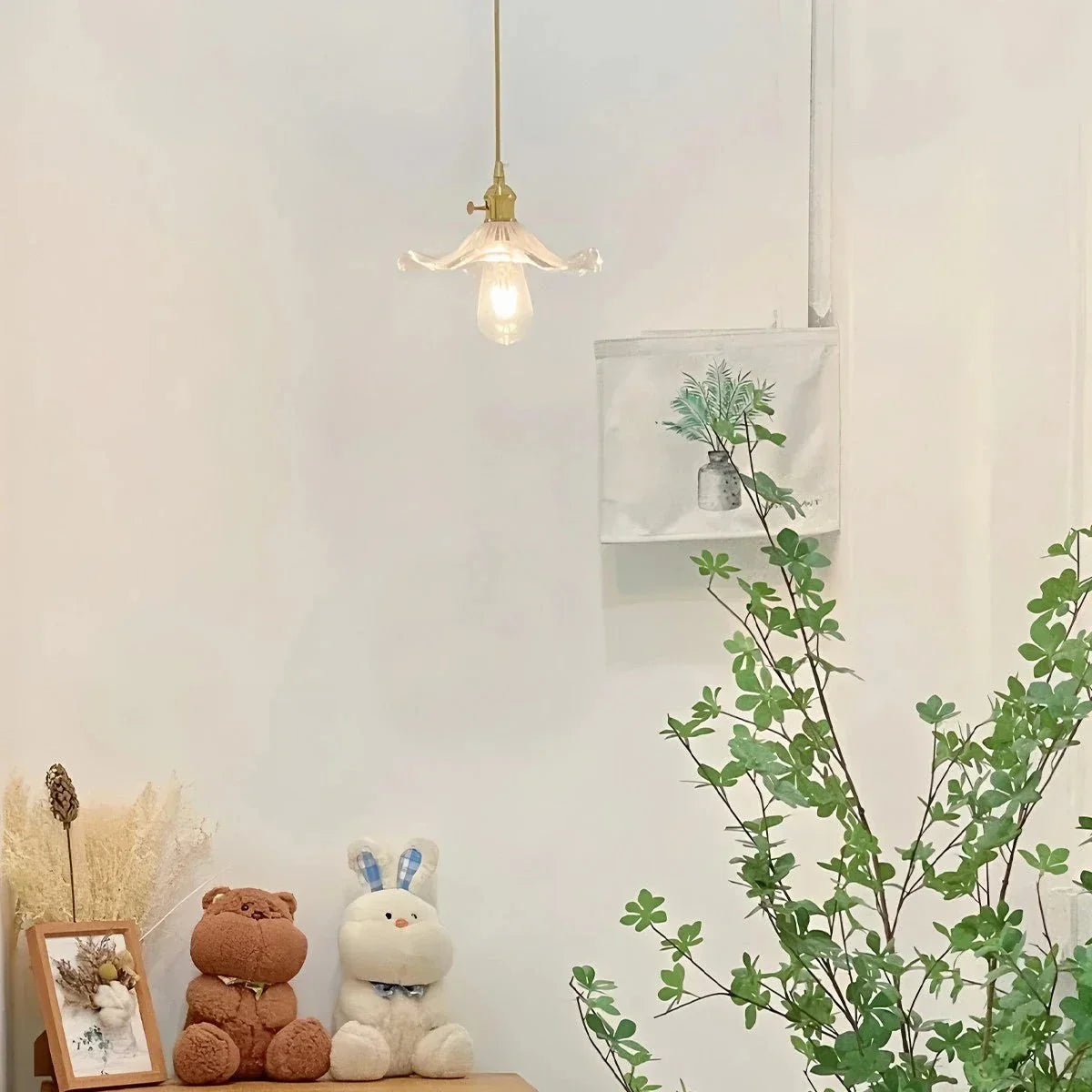 flairel Nordic Japanese Glass Chandelier for Living Room
