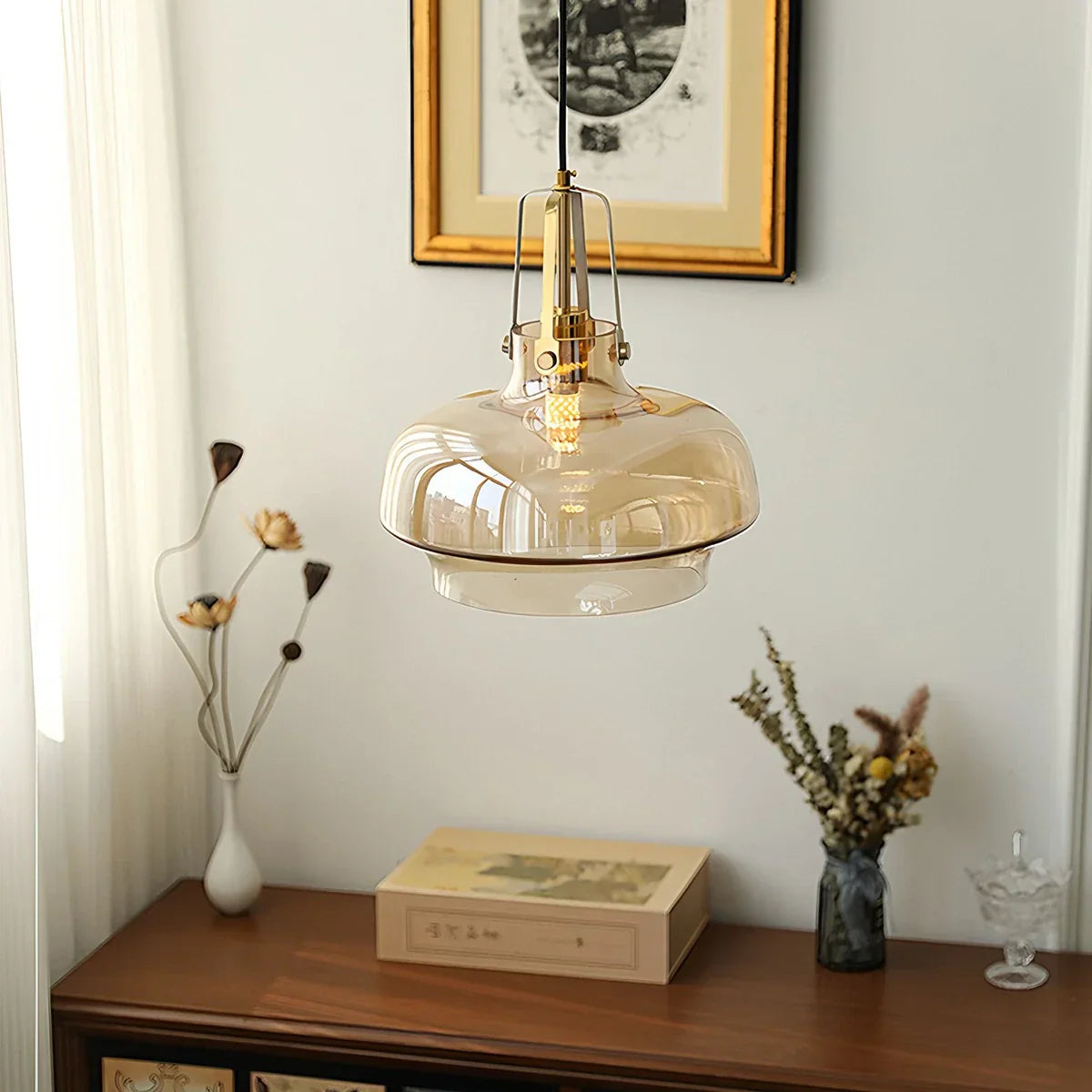 flairel Nordic Minimalist Dining Room Glass Pendant Light