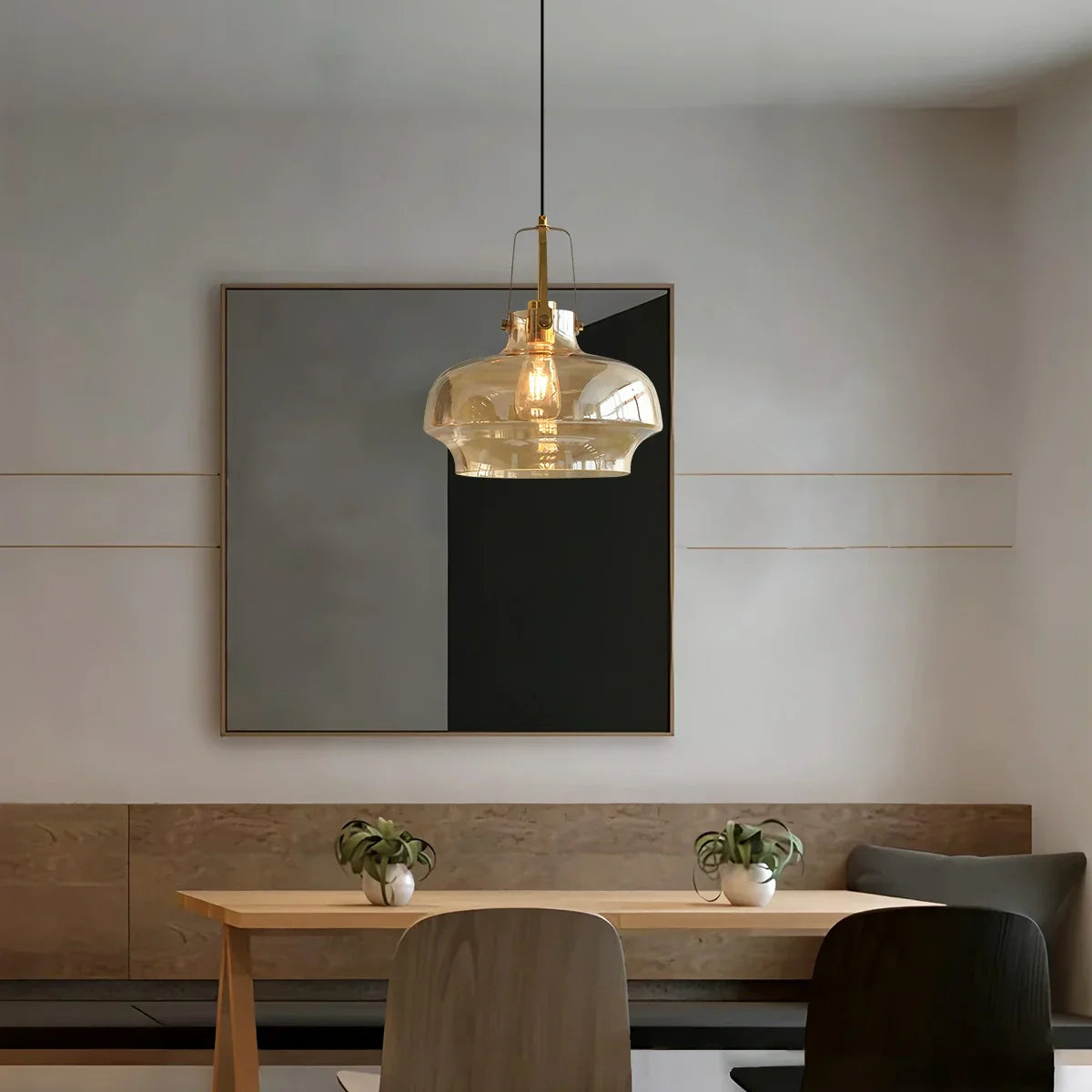 flairel Nordic Minimalist Dining Room Glass Pendant Light