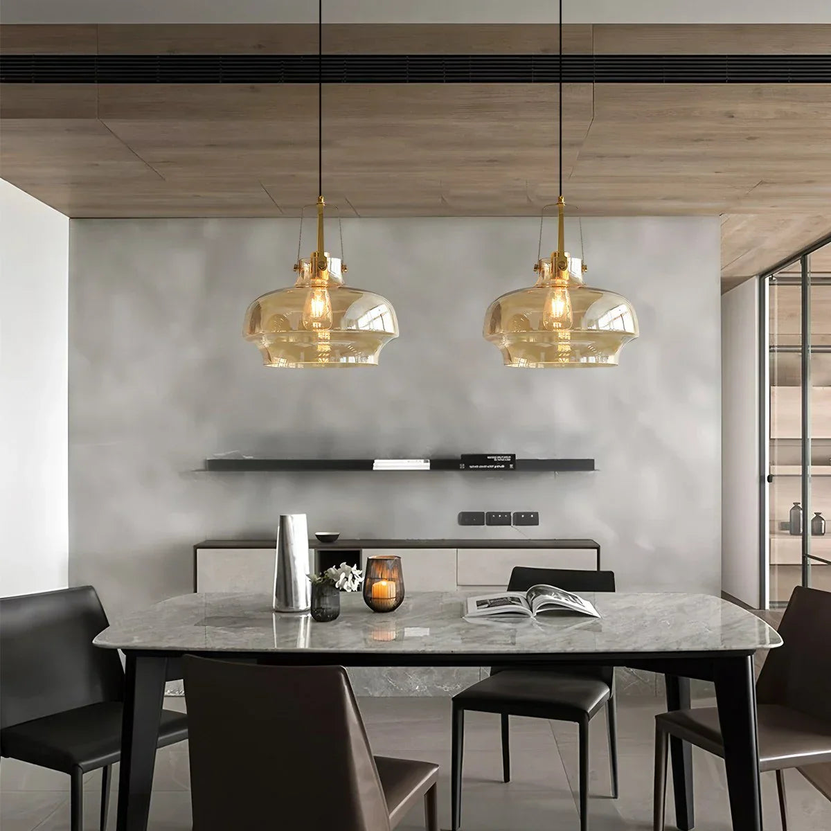 flairel Nordic Minimalist Dining Room Glass Pendant Light