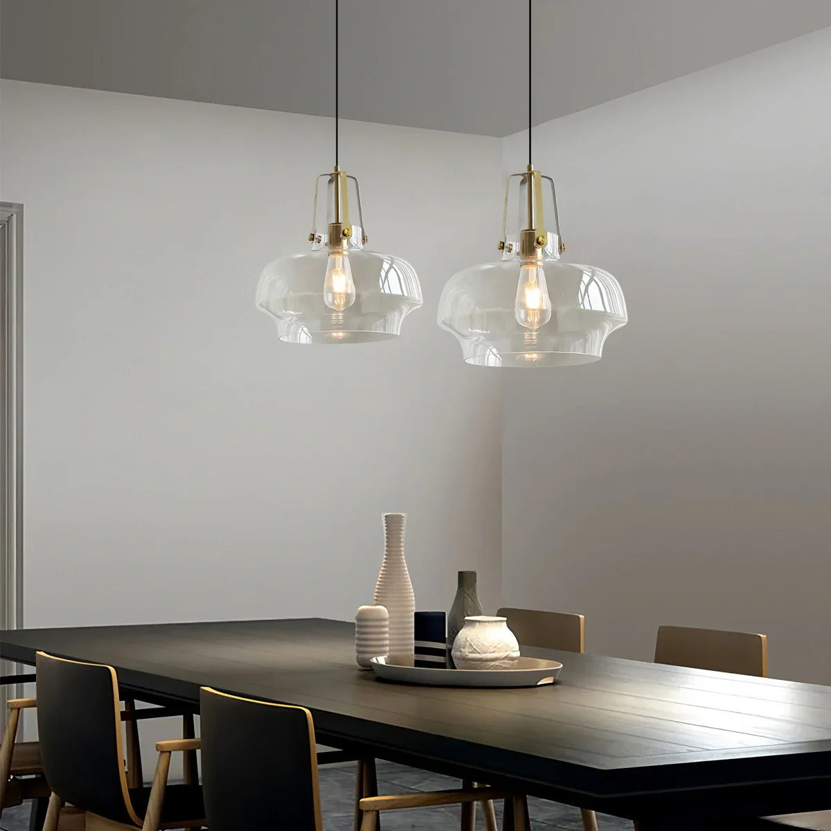 flairel Nordic Minimalist Dining Room Glass Pendant Light