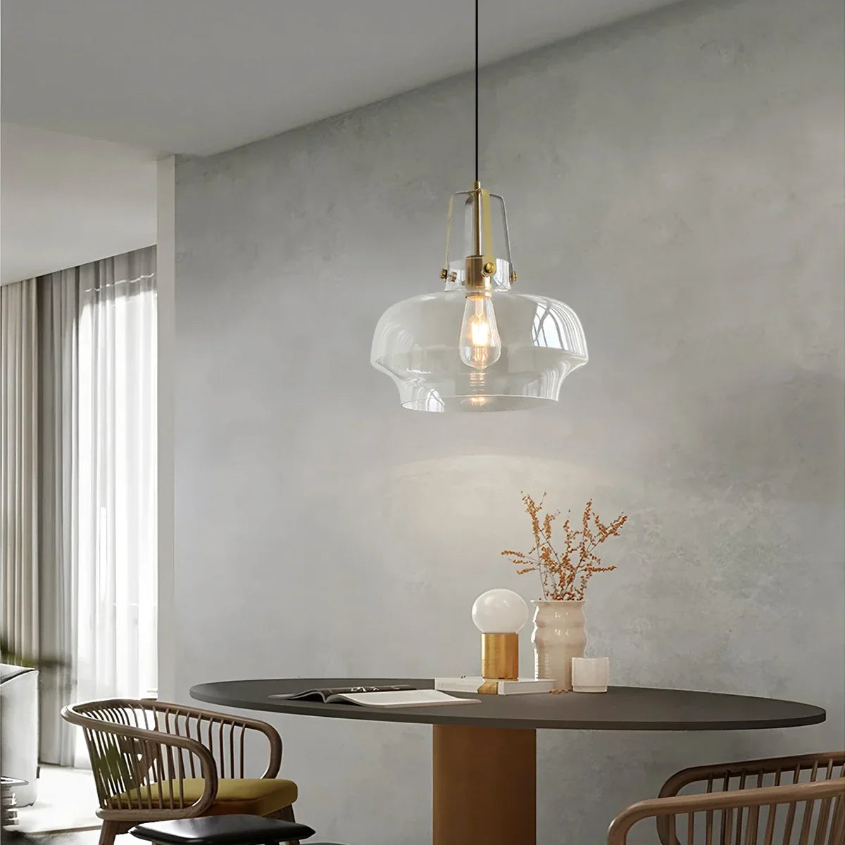 flairel Nordic Minimalist Dining Room Glass Pendant Light