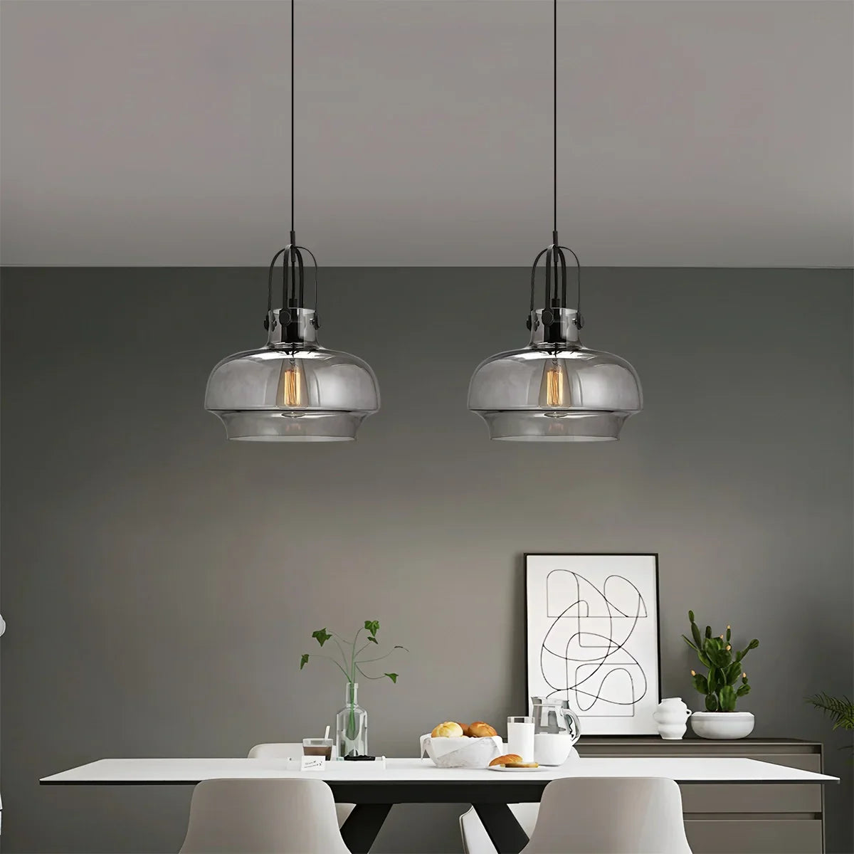 flairel Nordic Minimalist Dining Room Glass Pendant Light