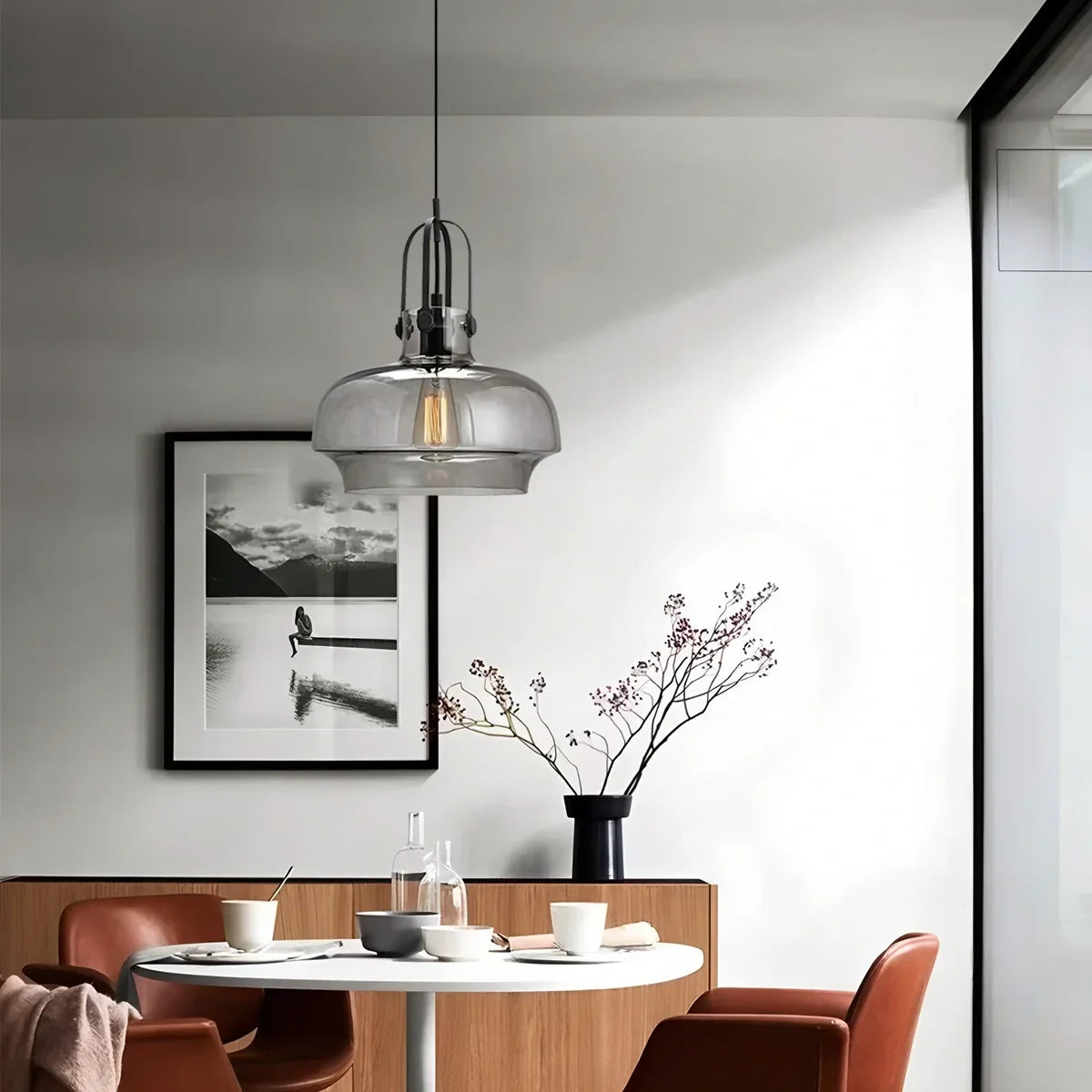 flairel Nordic Minimalist Dining Room Glass Pendant Light
