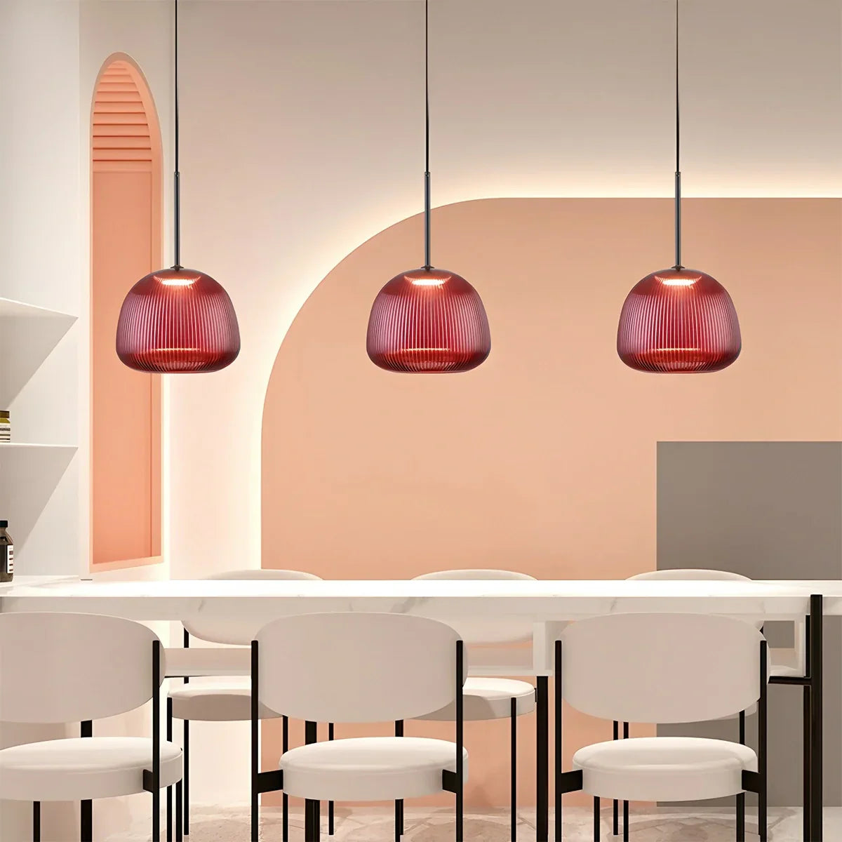 flairel Nordic Pleated Colored Glass Pendant Light
