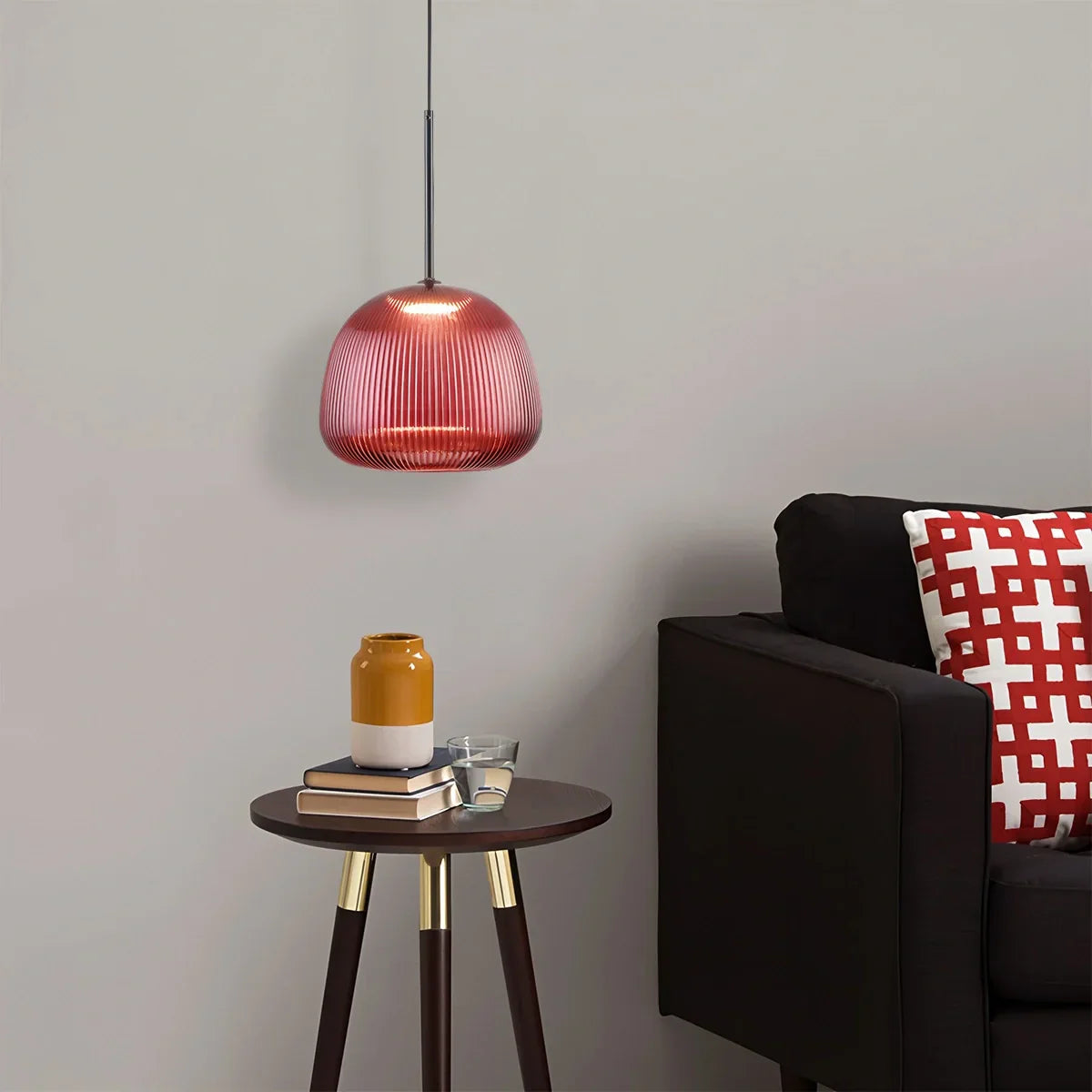 flairel Nordic Pleated Colored Glass Pendant Light