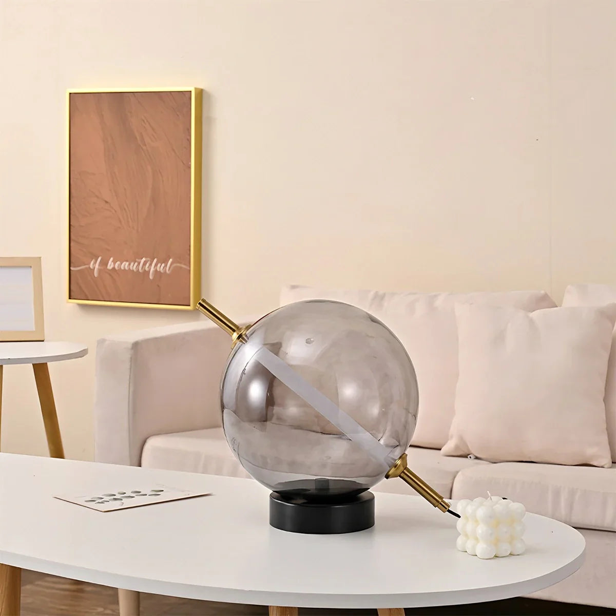 flairel Nordic Round Glass Pendant & Table Light