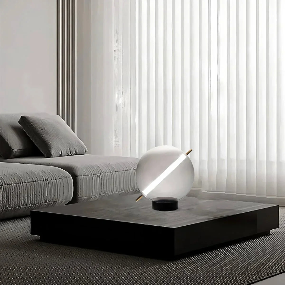 flairel Nordic Round Glass Pendant & Table Light