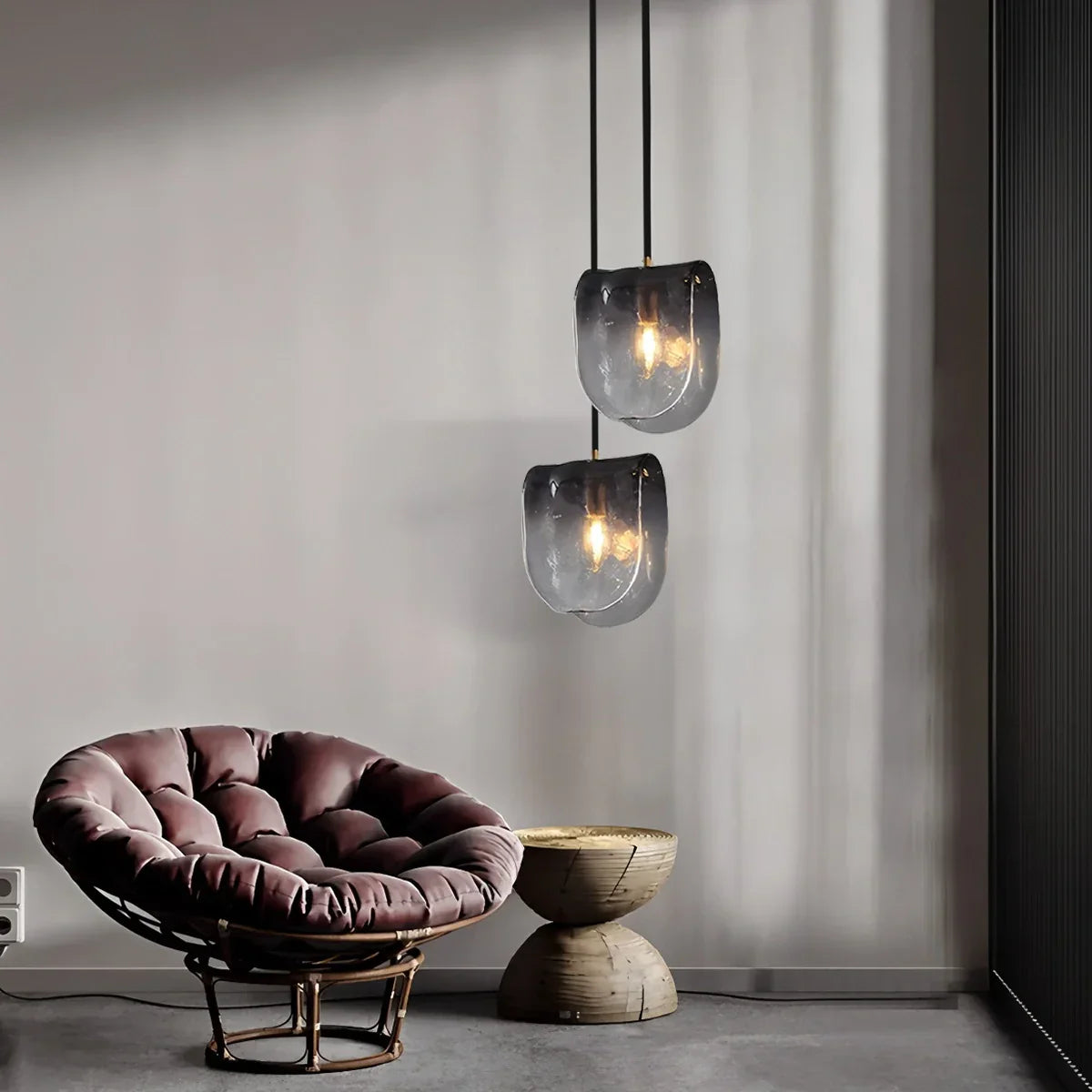 flairel Modern Gradient Glass Pendant Light for Bedside