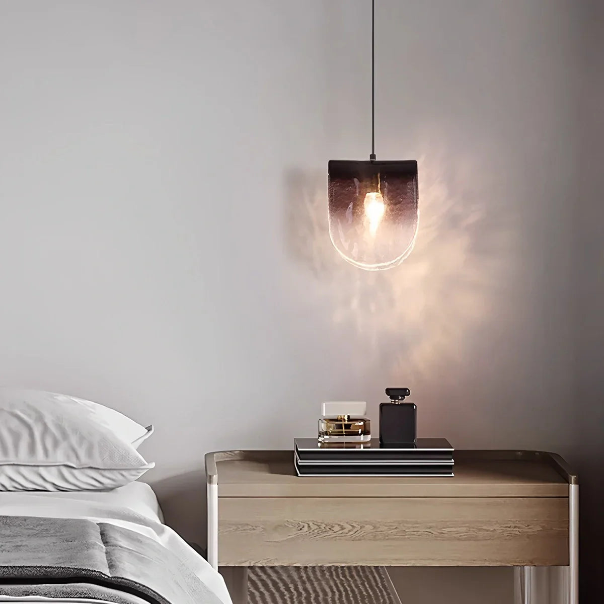 flairel Modern Gradient Glass Pendant Light for Bedside