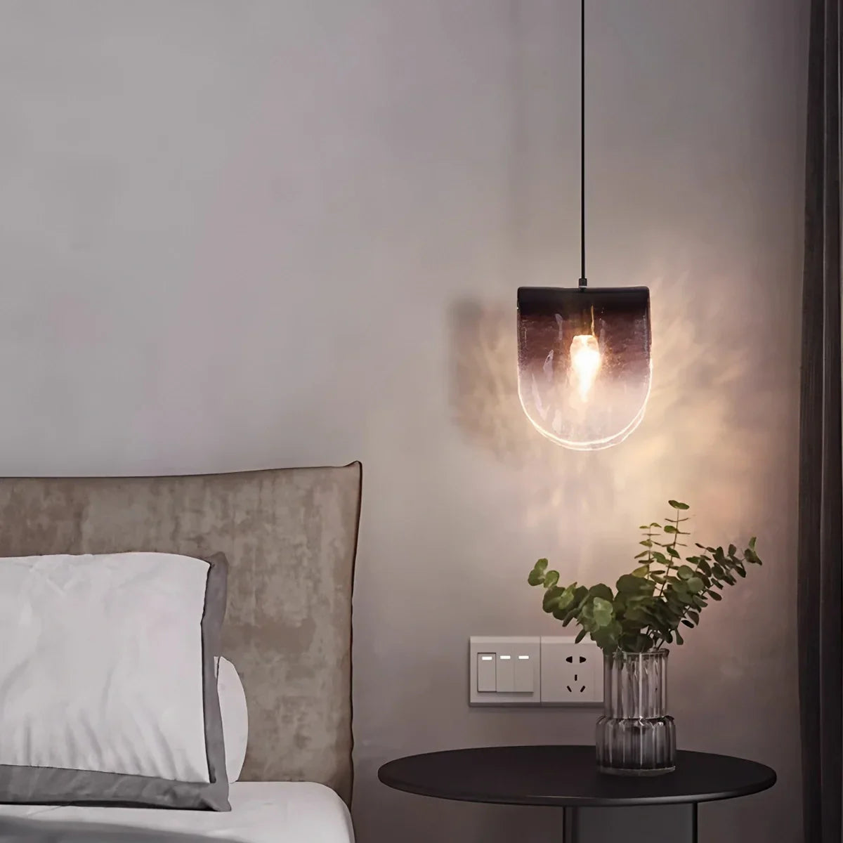 flairel Modern Gradient Glass Pendant Light for Bedside