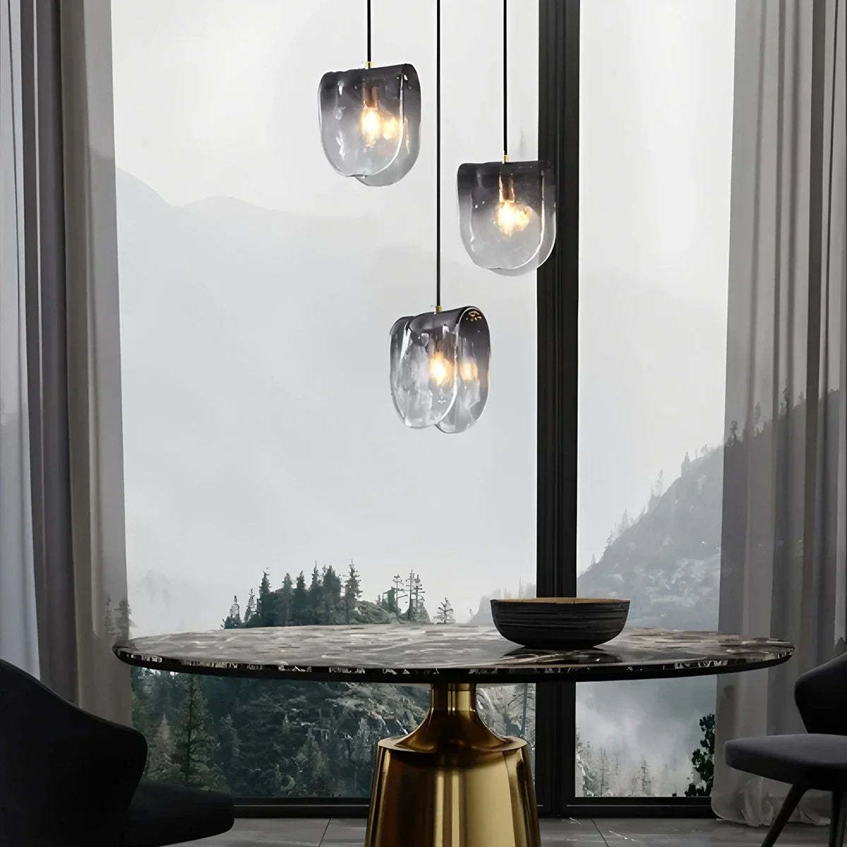 flairel Modern Gradient Glass Pendant Light for Bedside