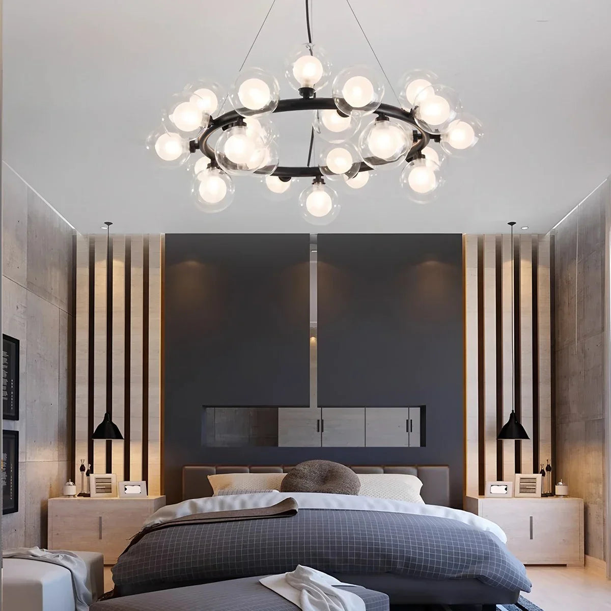 flairel Nur Bubble Glass Chandelier for Living Room