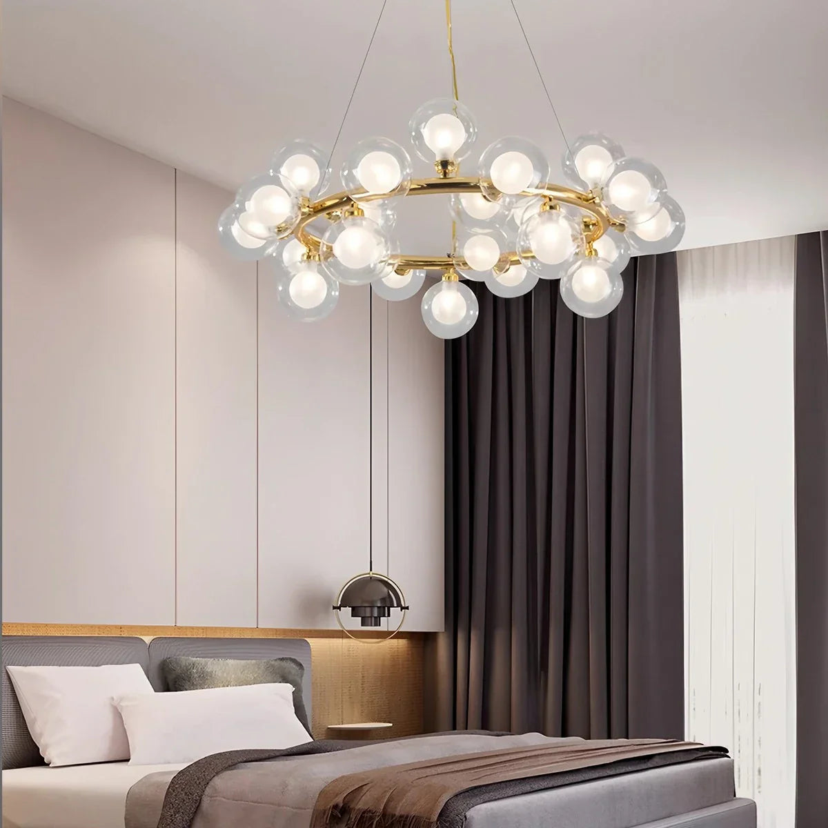 flairel Nur Bubble Glass Chandelier for Living Room