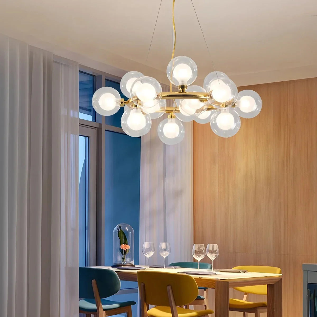 flairel Nur Bubble Glass Chandelier for Living Room