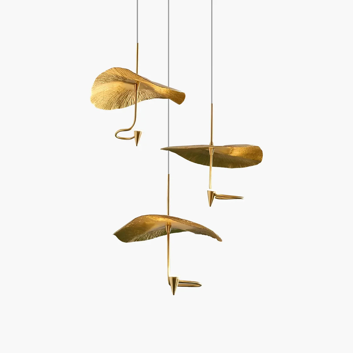 flairel Orlia Brass Lotus Leaf Chandelier
