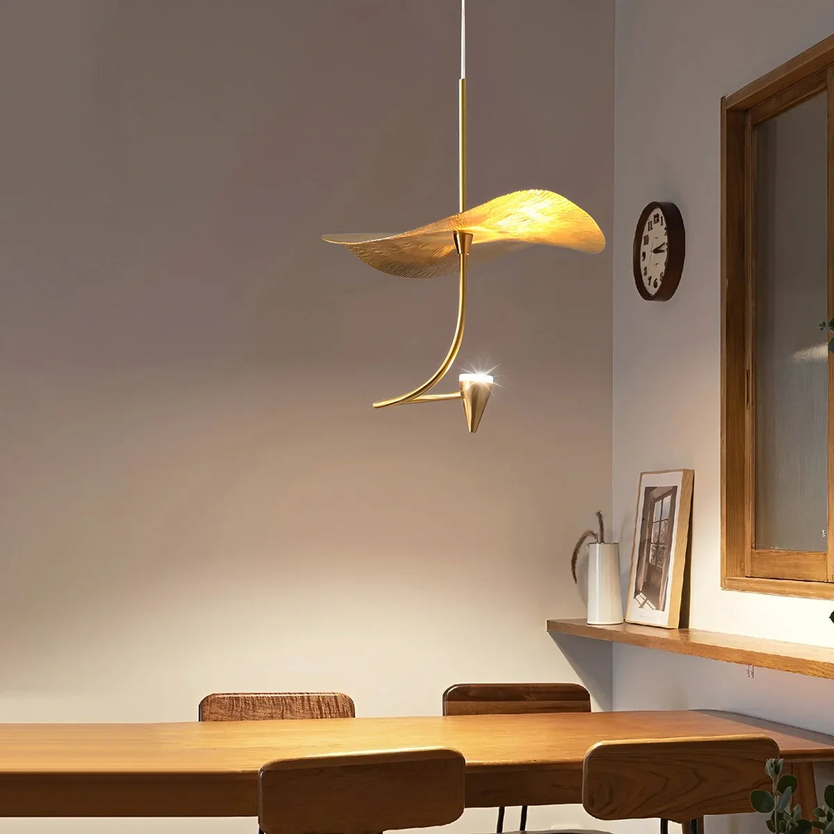 flairel Orlia Brass Lotus Leaf Chandelier