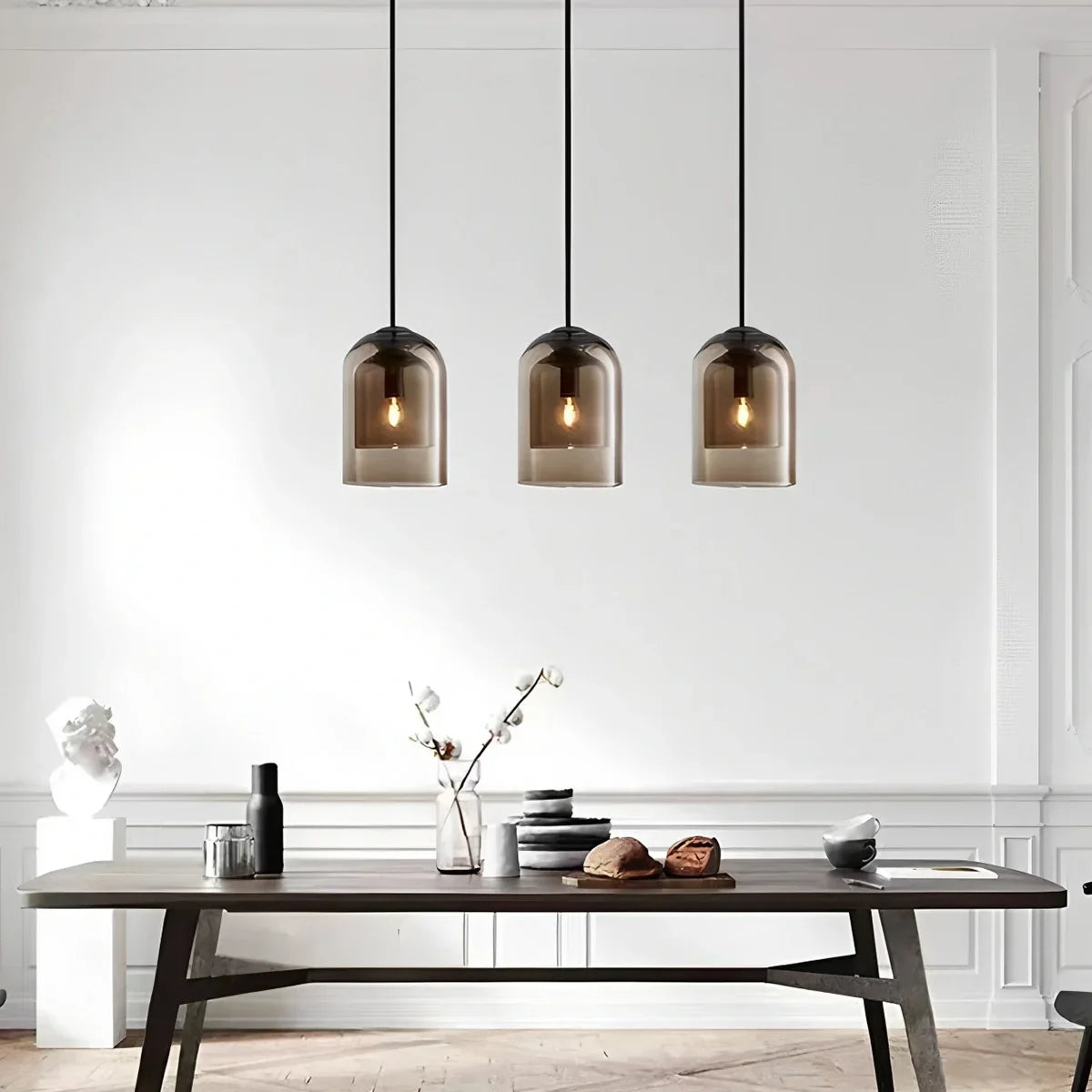flairel Otzara Double Glass Pendant Light for Dining Area