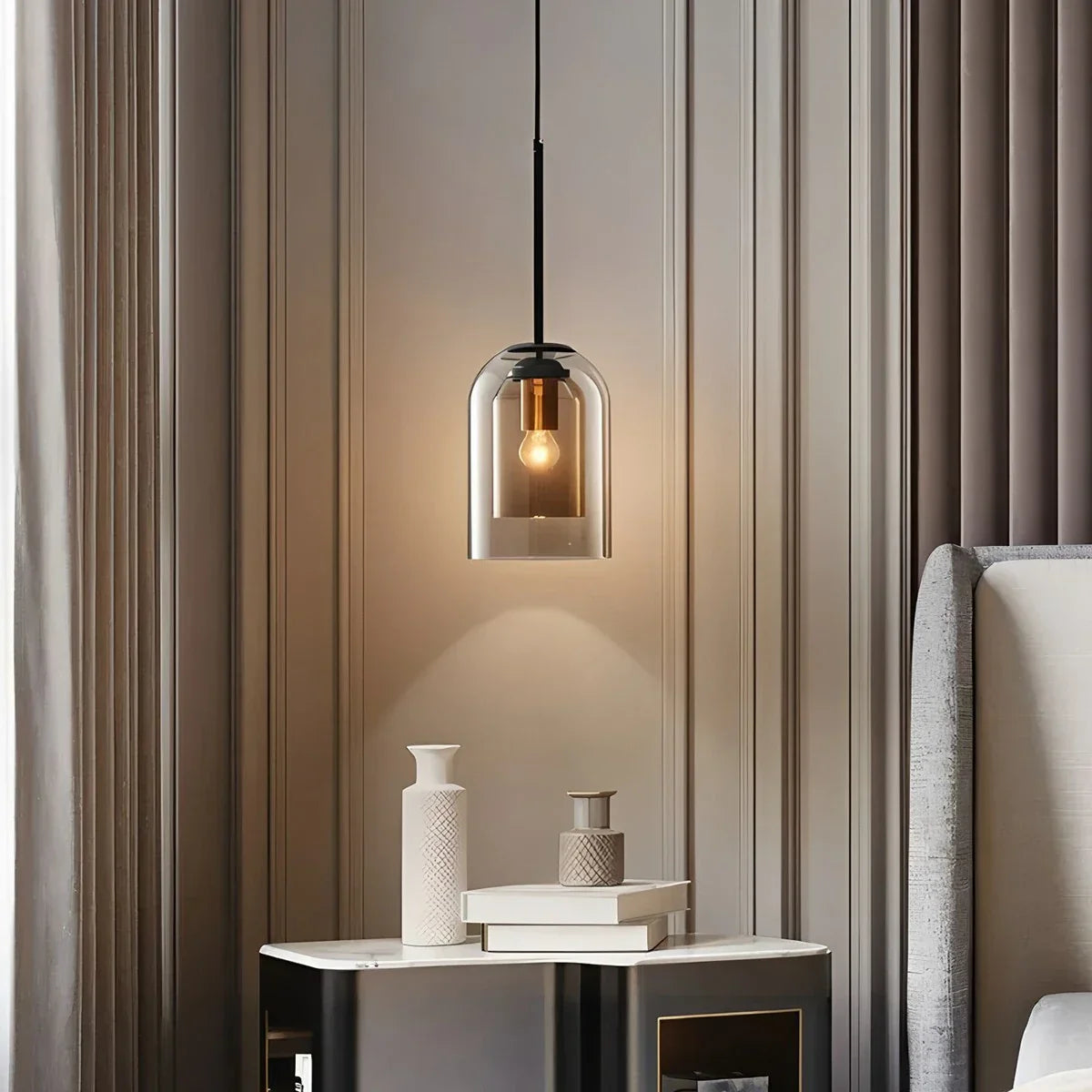 flairel Otzara Double Glass Pendant Light for Dining Area