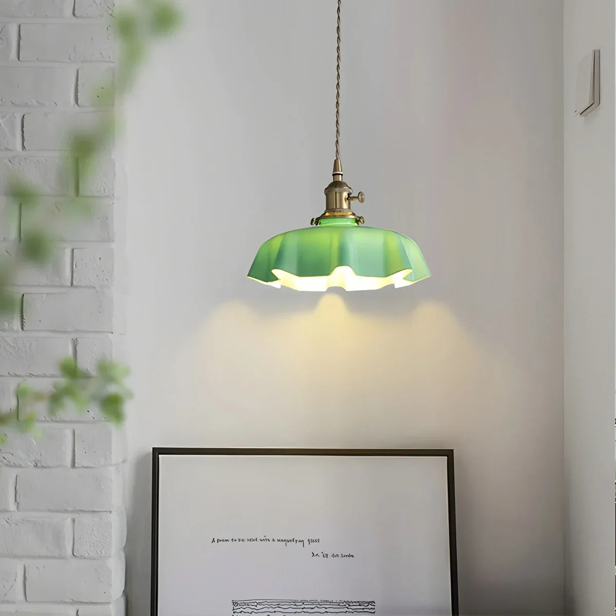 flairel Retro Coloured Glass Pendant Light for Kitchen