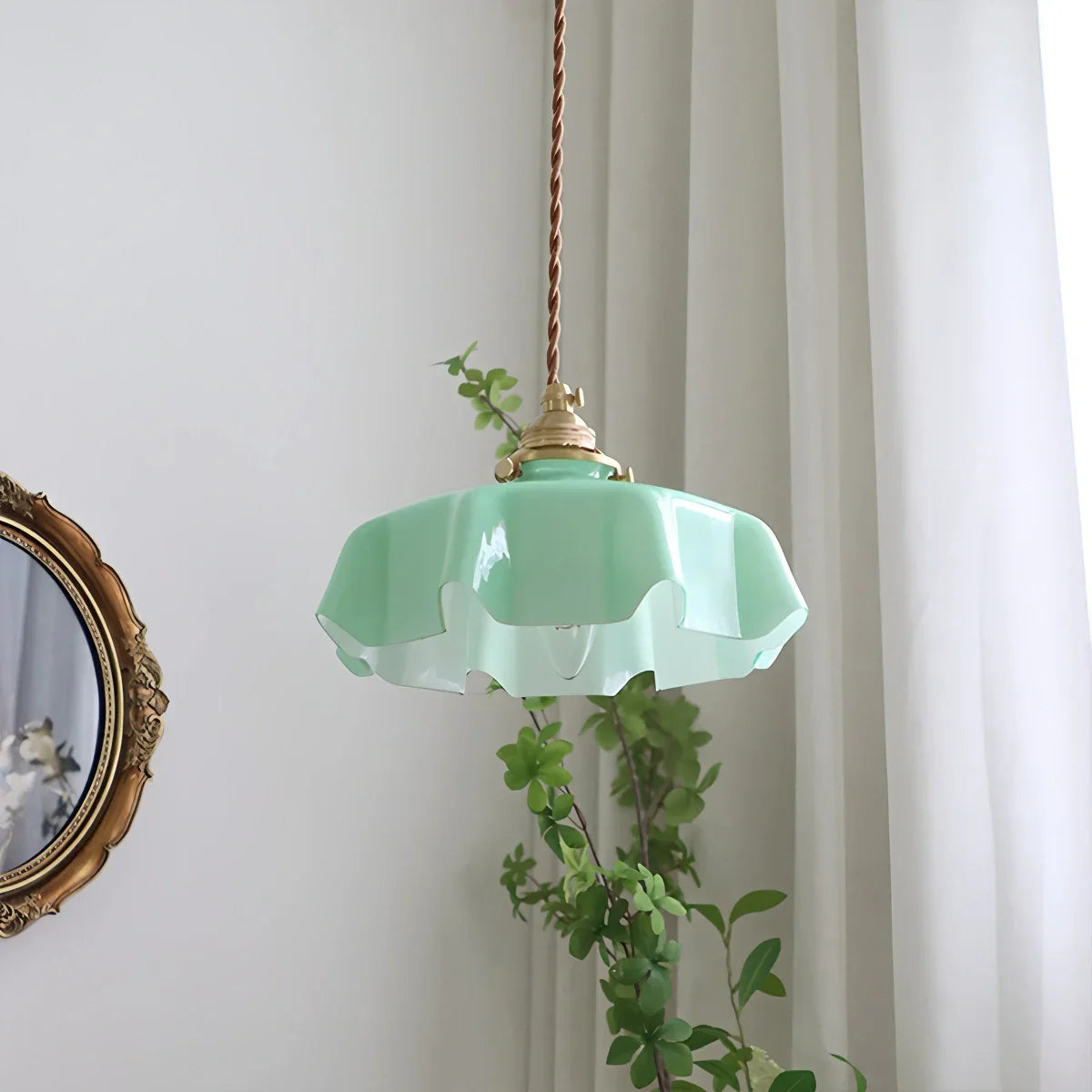 flairel Retro Coloured Glass Pendant Light for Kitchen