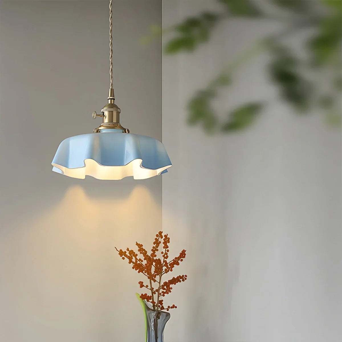 flairel Retro Coloured Glass Pendant Light for Kitchen