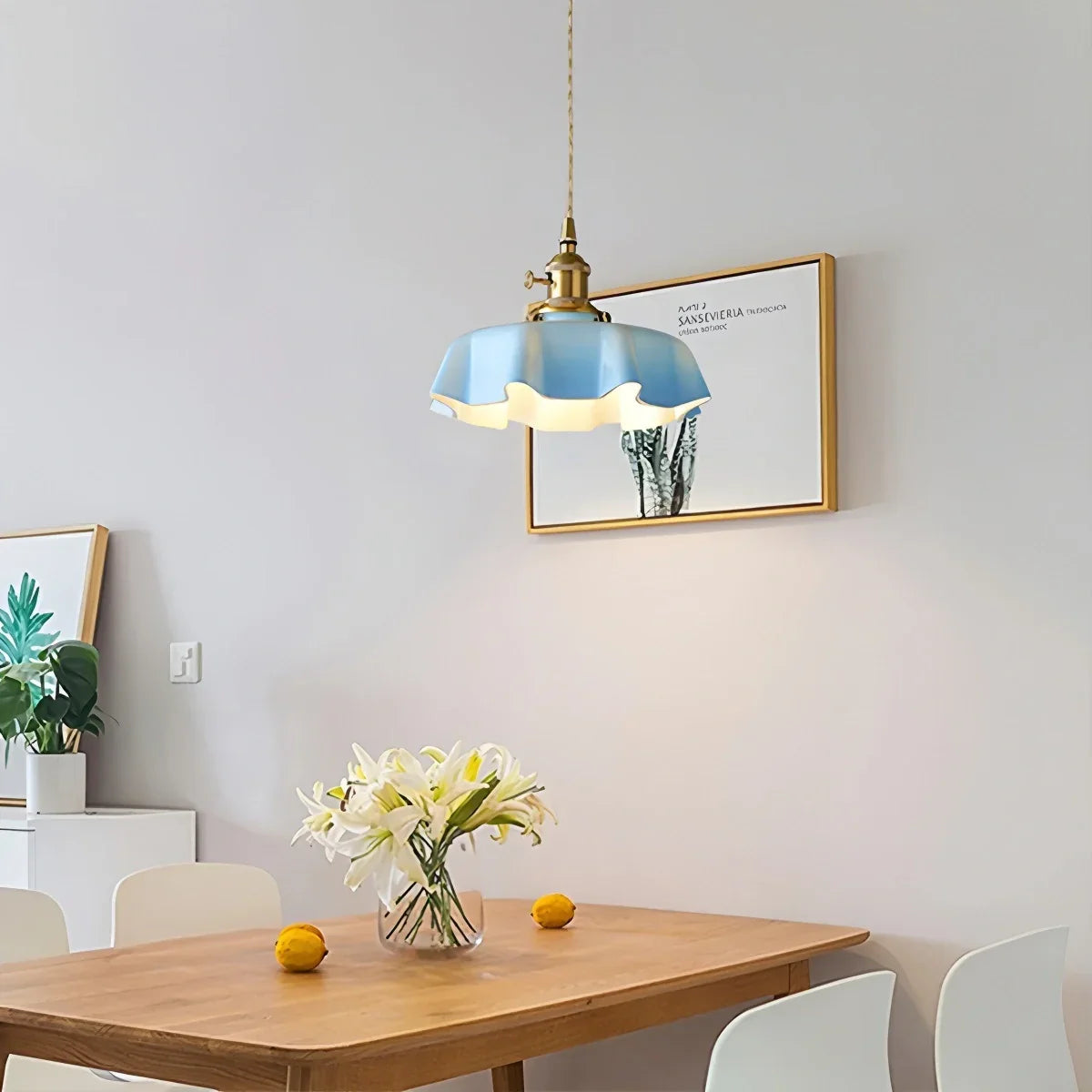 flairel Retro Coloured Glass Pendant Light for Kitchen