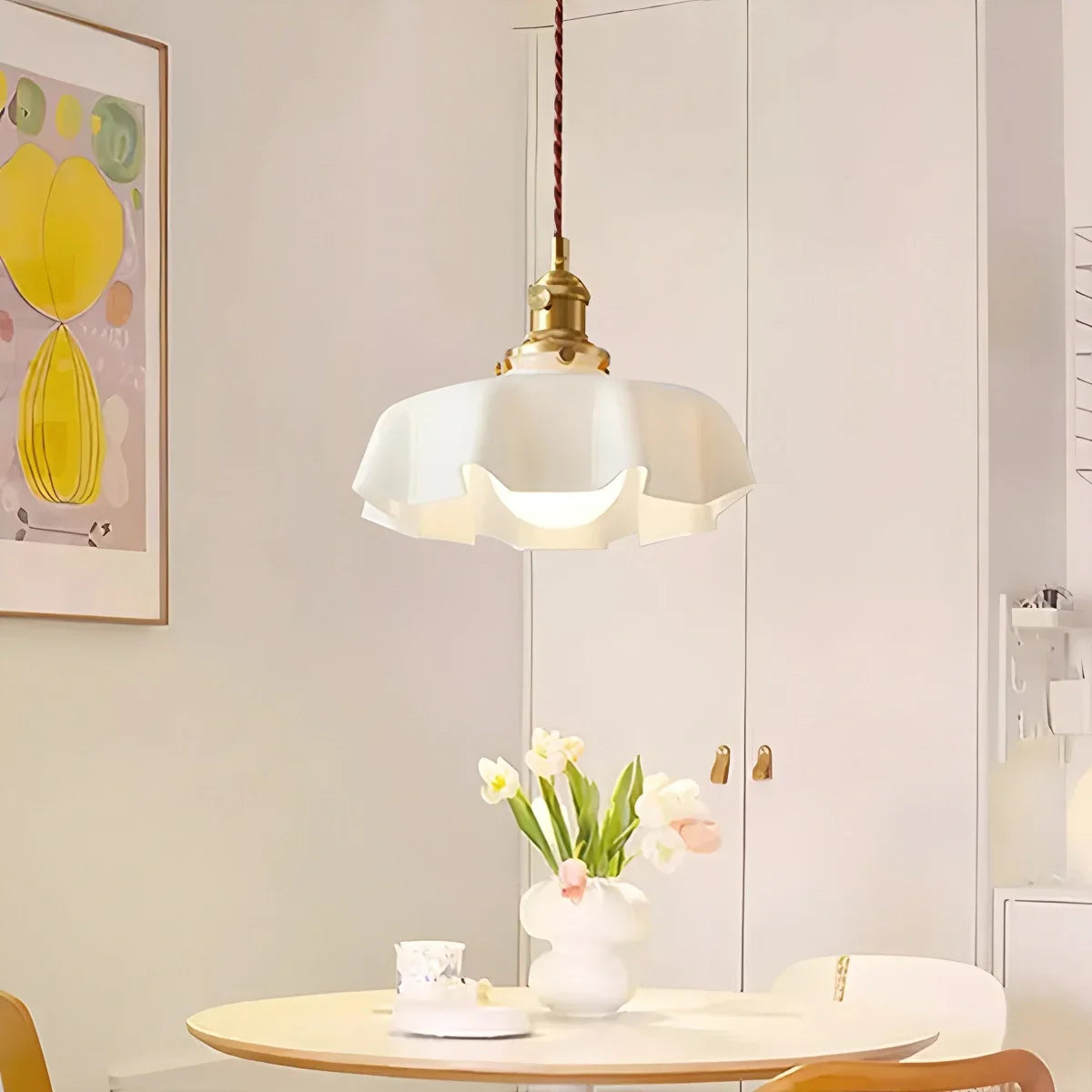 flairel Retro Coloured Glass Pendant Light for Kitchen