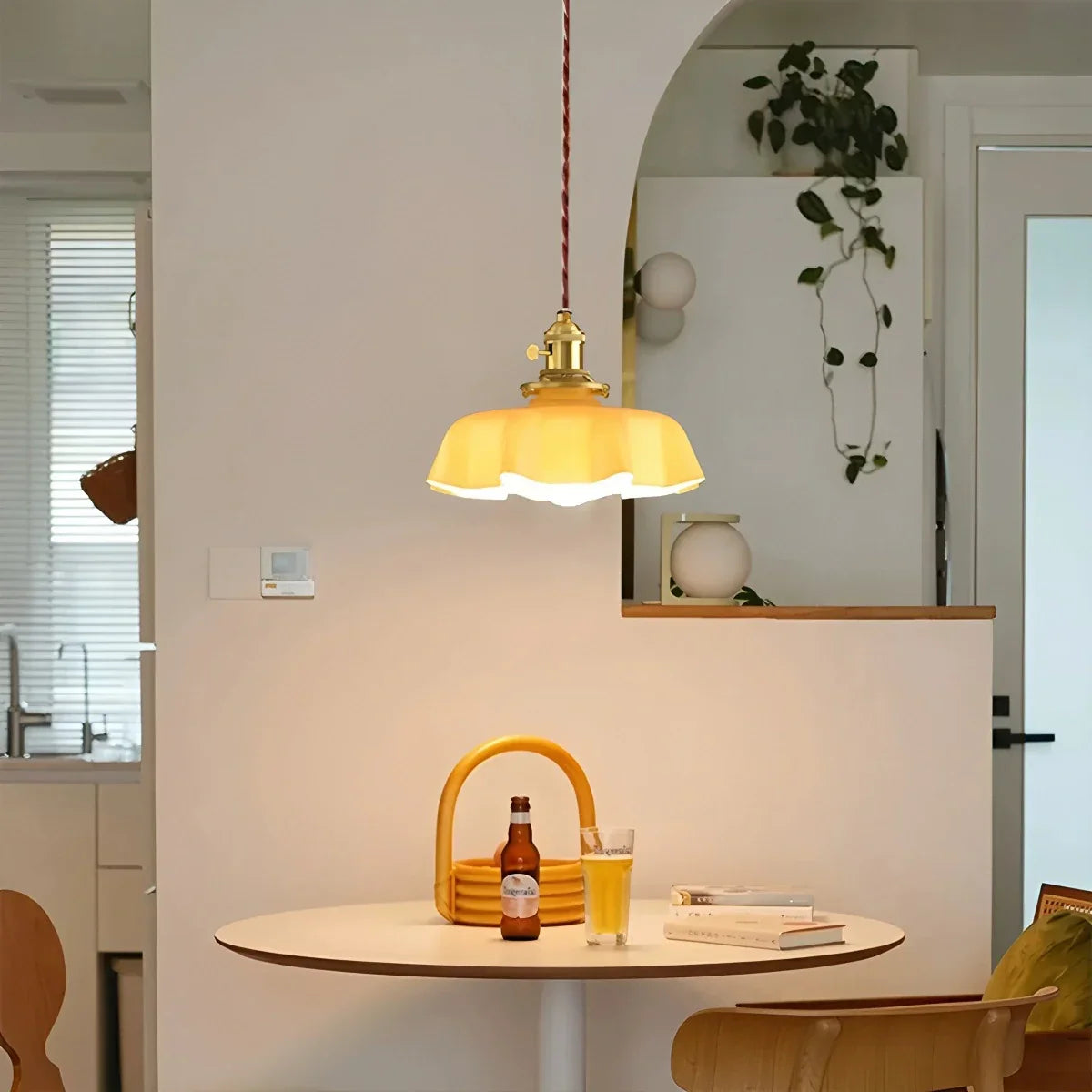 flairel Retro Coloured Glass Pendant Light for Kitchen