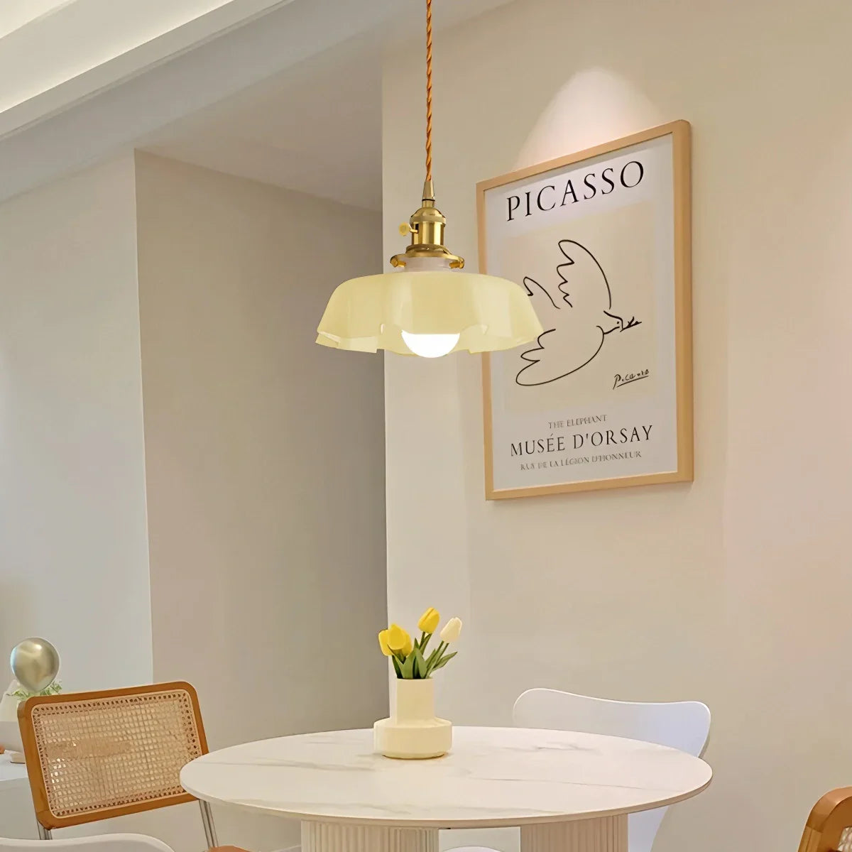 flairel Retro Coloured Glass Pendant Light for Kitchen