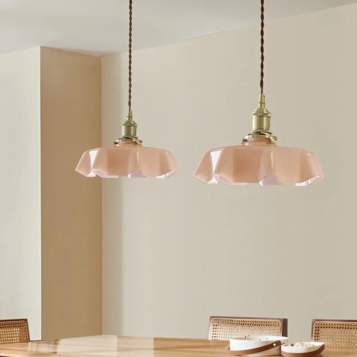 flairel Retro Coloured Glass Pendant Light for Kitchen