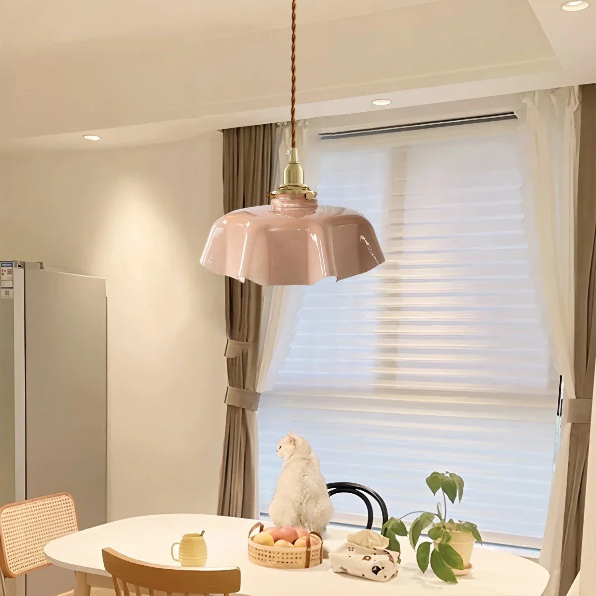 flairel Retro Coloured Glass Pendant Light for Kitchen