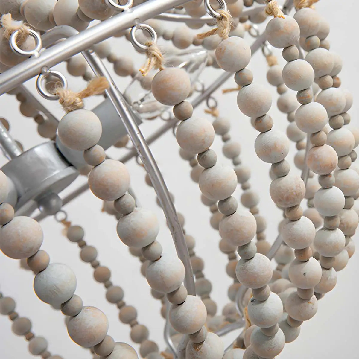 flairel Retro Wooden Bead Chandelier for Dining Room