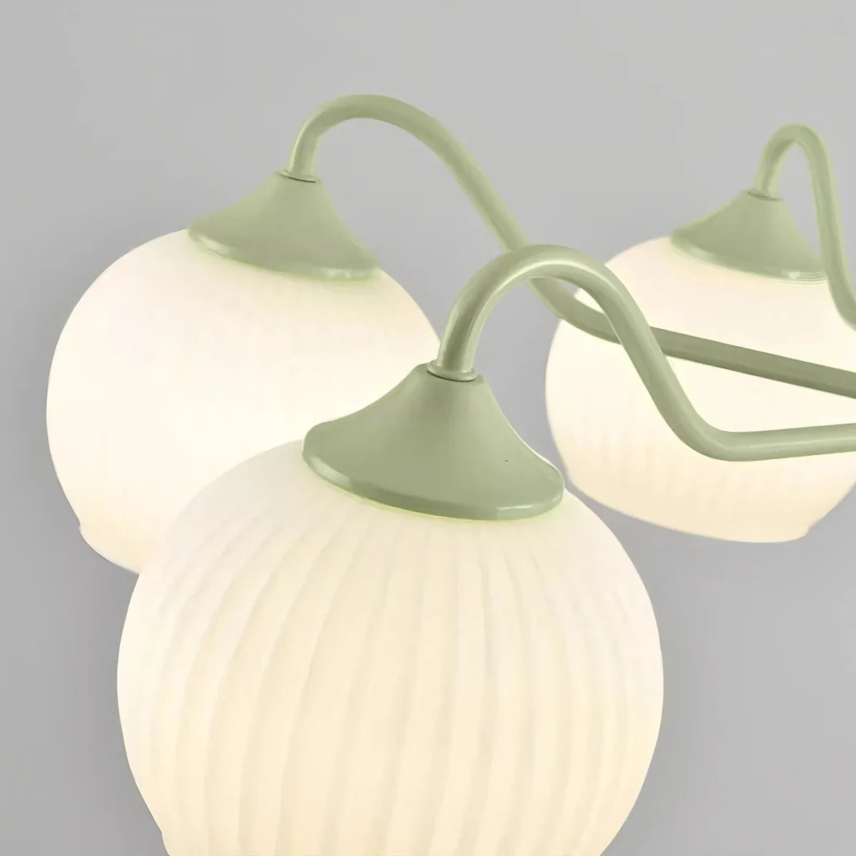 flairel Ribbed Glass Matcha Chandelier