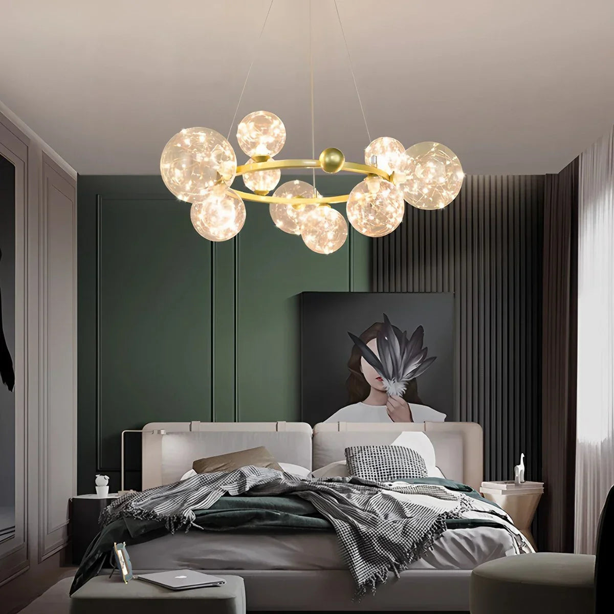 flairel Robina Bubble Glass Chandelier for Living Room