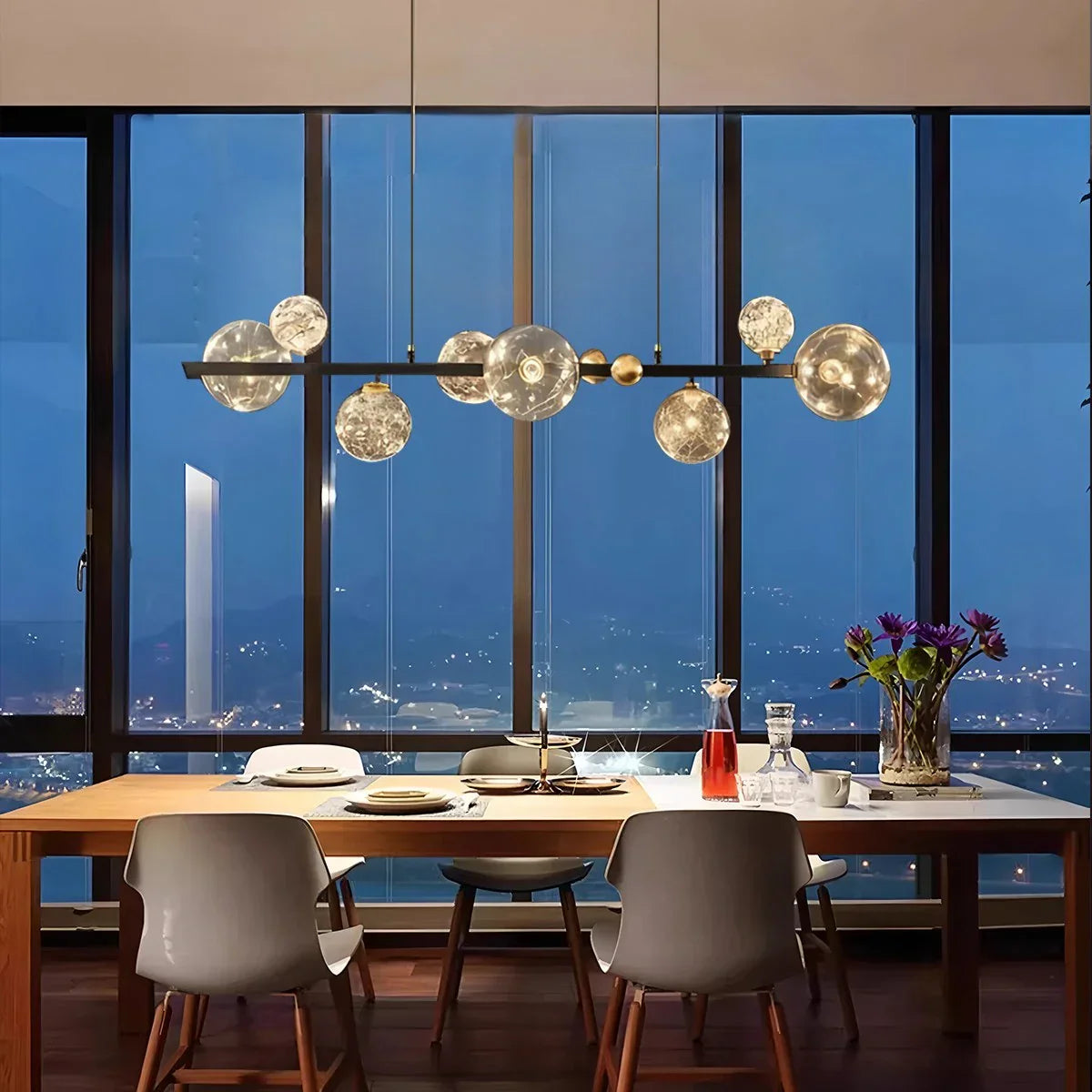 flairel Robina Bubble Glass Chandelier for Living Room