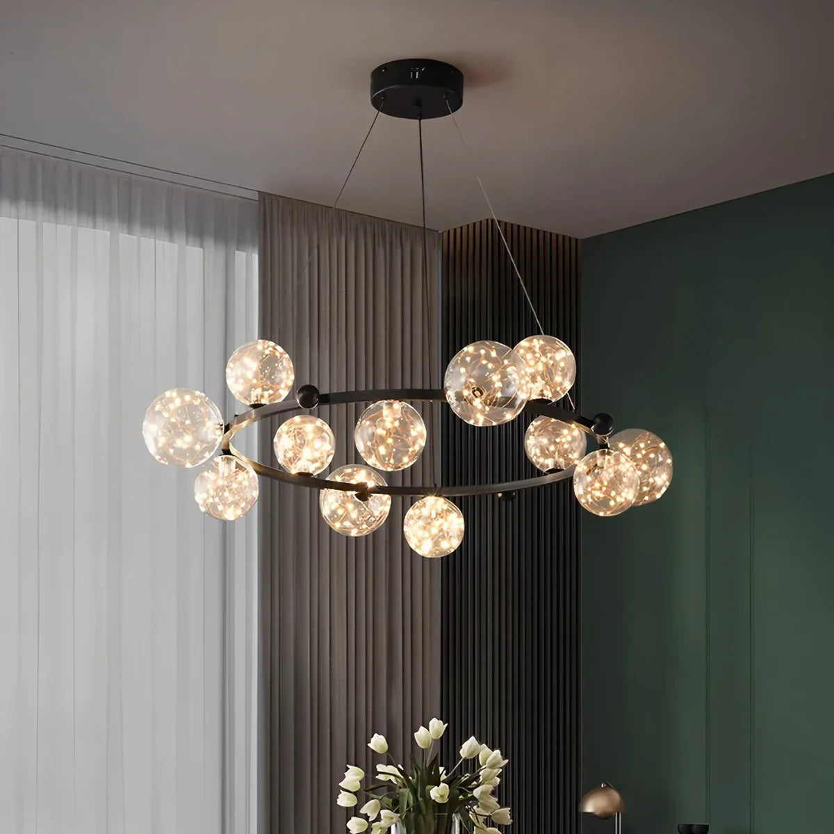 flairel Robina Bubble Glass Chandelier for Living Room