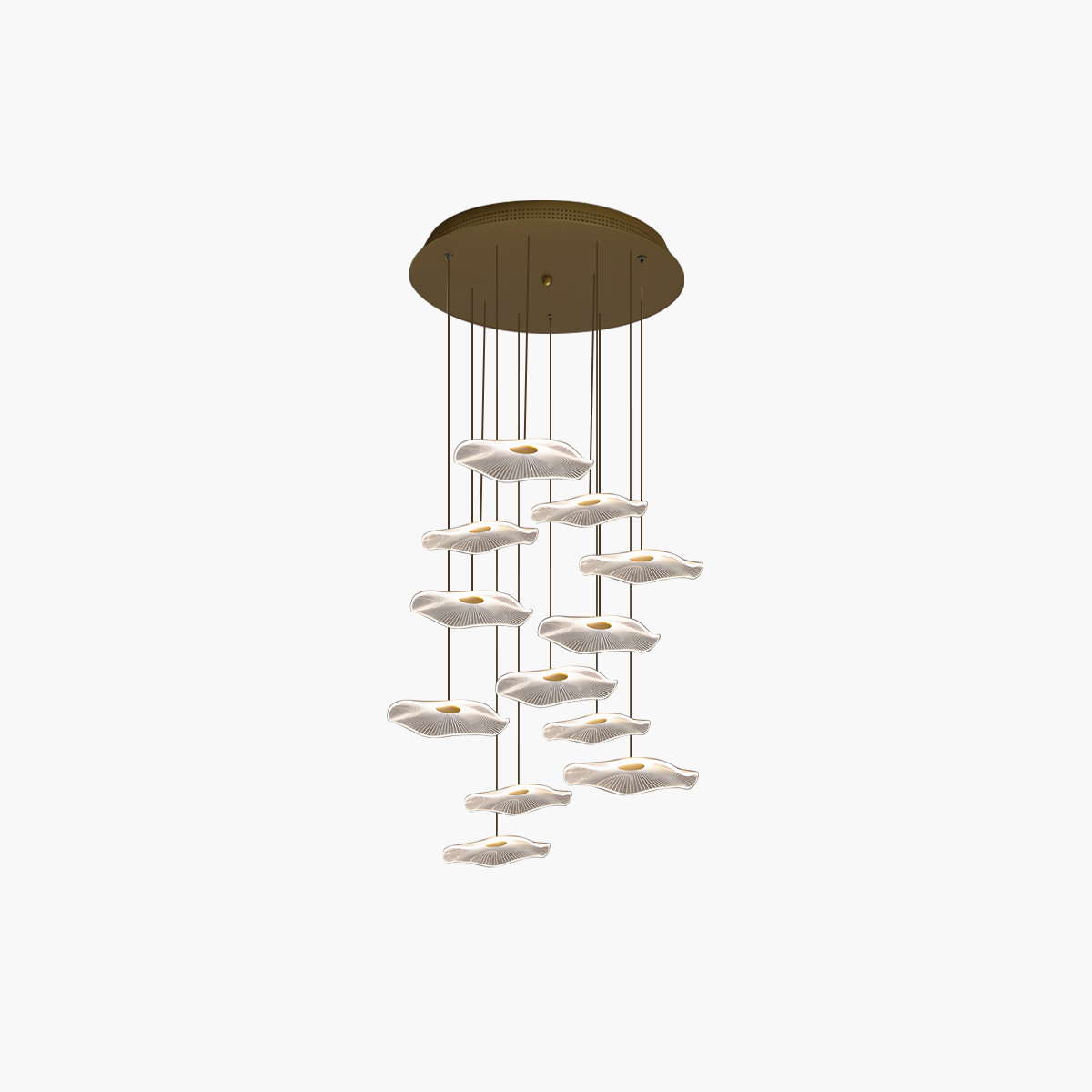 flairel Rotasu Lotus Leaf Staircase Chandelier