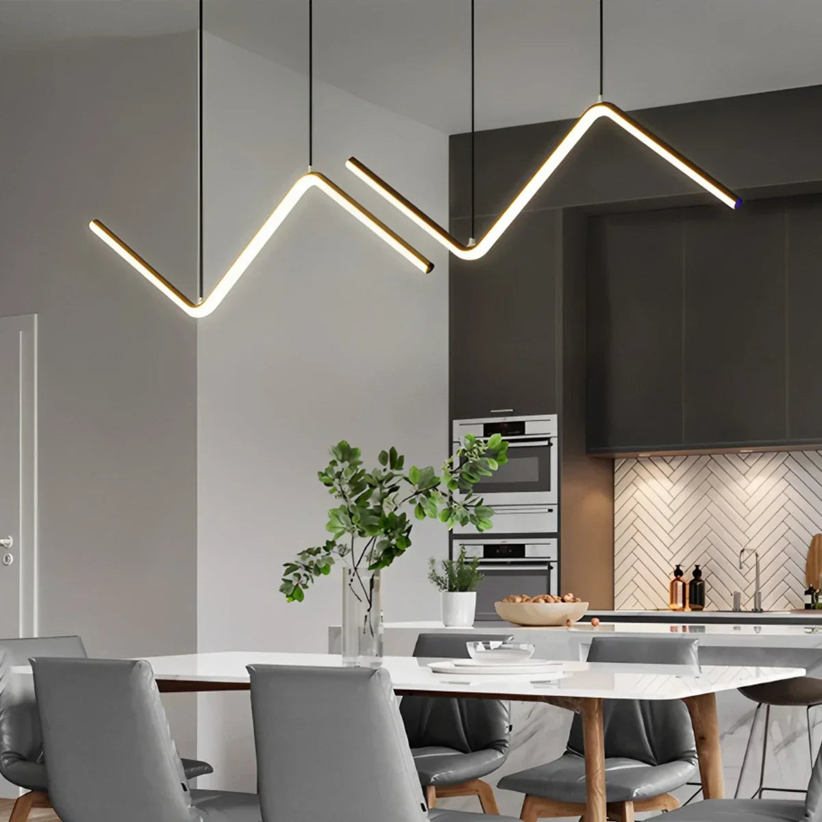 flairel Serena Z-shaped Pendant Light for Dining Room