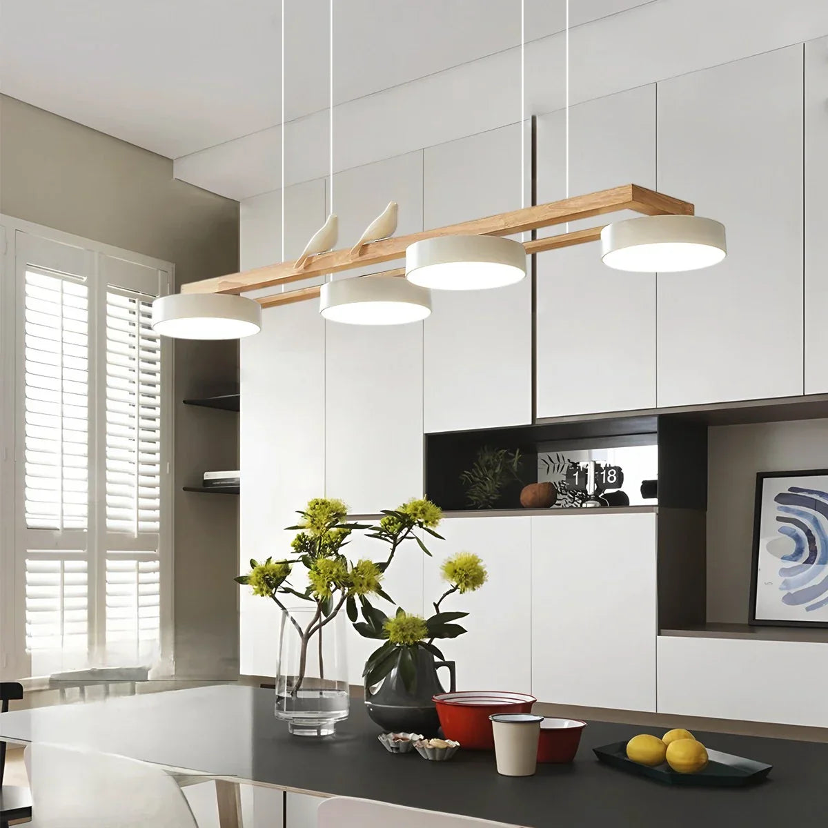 flairel Sienna Bird Long Chandelier for Dining Room