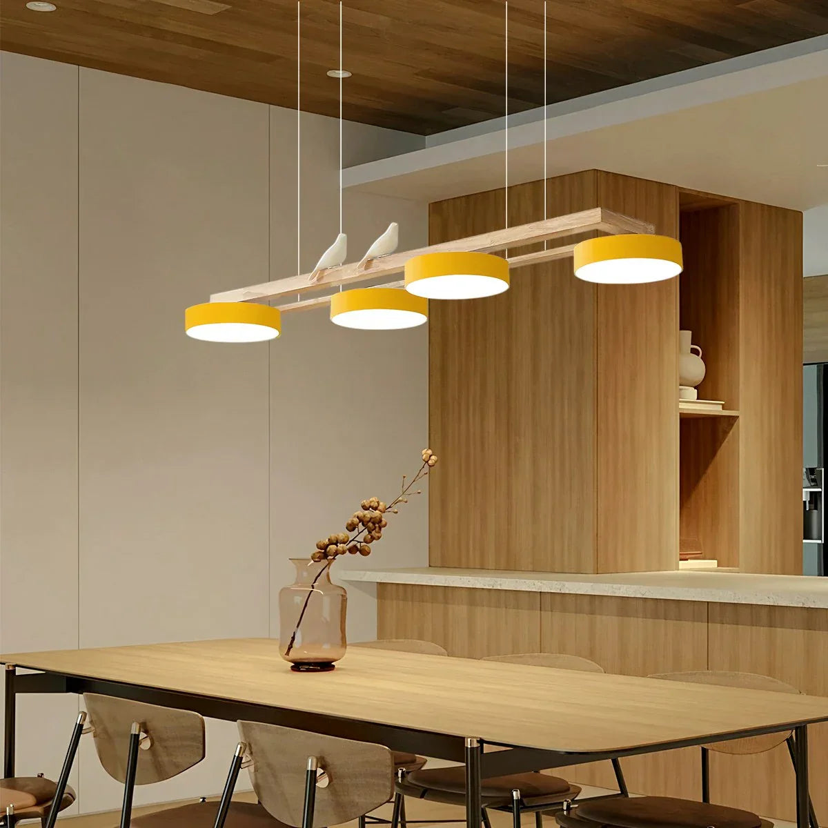 flairel Sienna Bird Long Chandelier for Dining Room