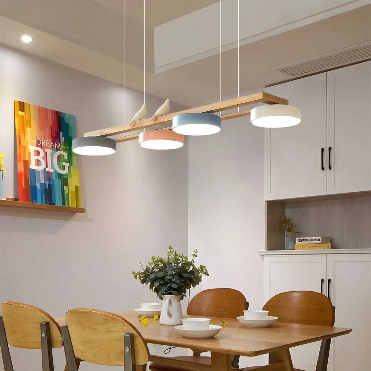 flairel Sienna Bird Long Chandelier for Dining Room