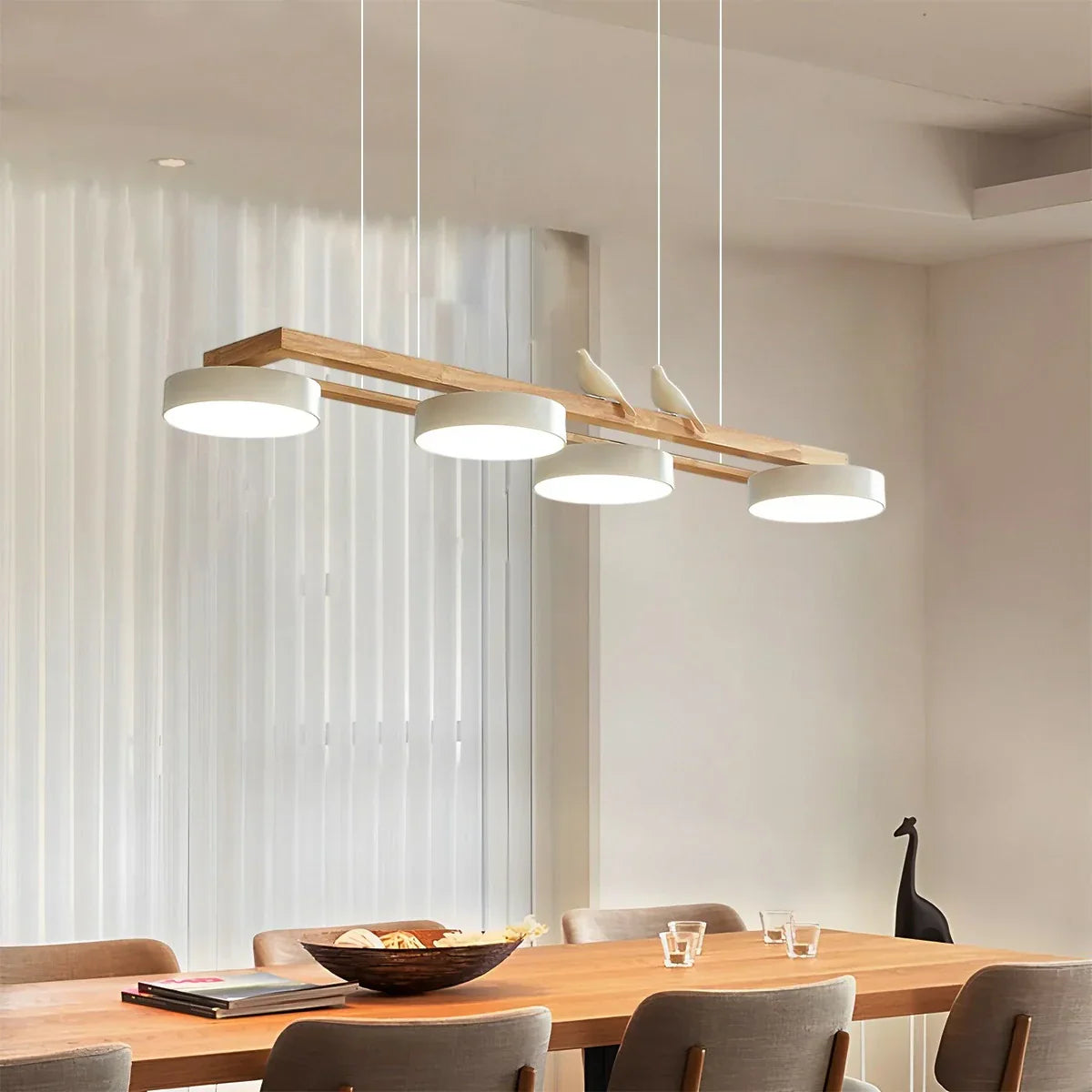 flairel Sienna Bird Long Chandelier for Dining Room