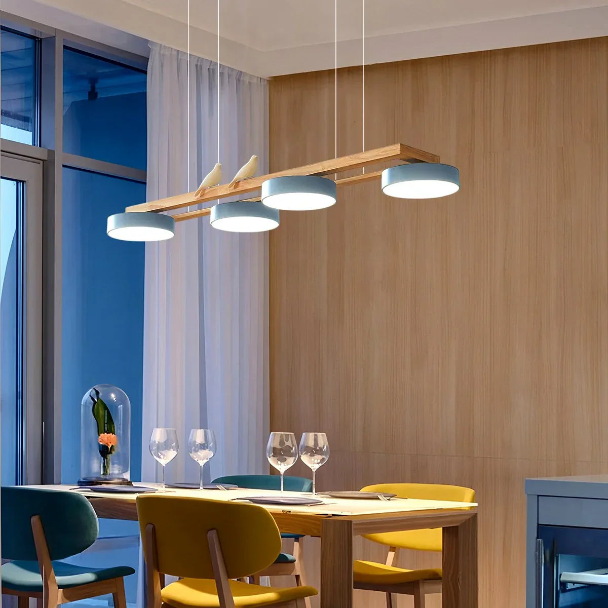 flairel Sienna Bird Long Chandelier for Dining Room