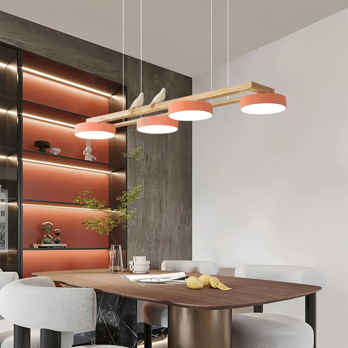 flairel Sienna Bird Long Chandelier for Dining Room