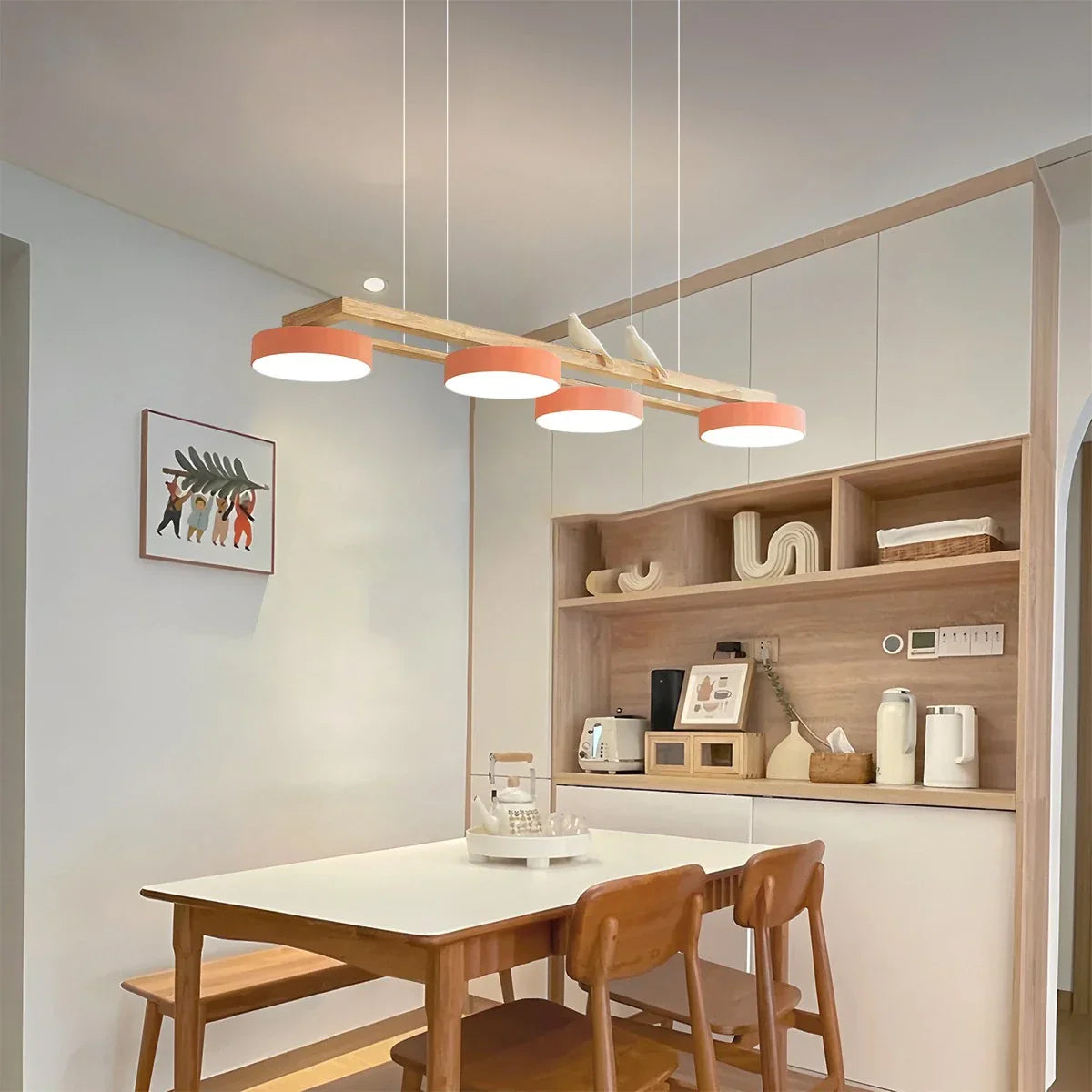 flairel Sienna Bird Long Chandelier for Dining Room