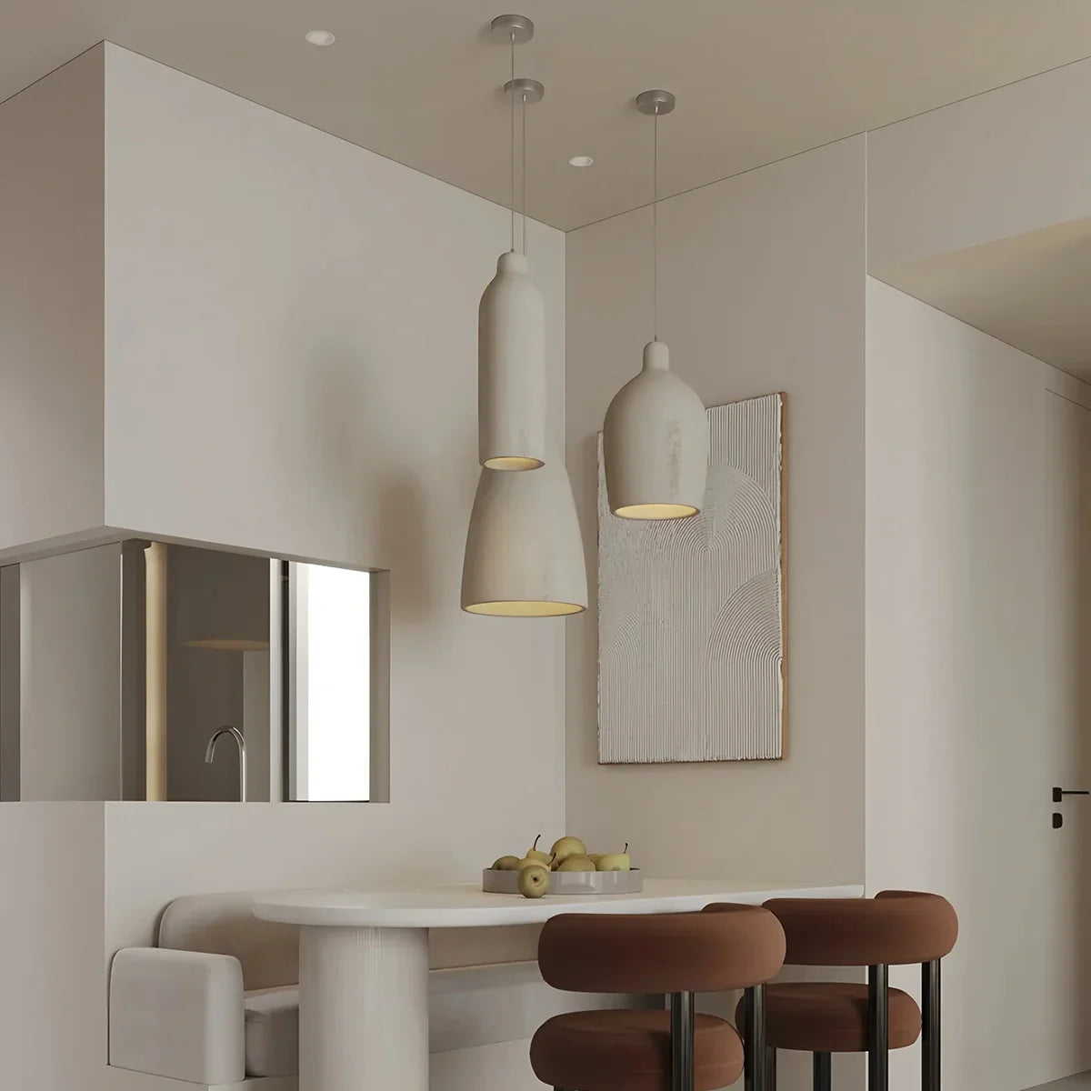 flairel Simple Gypsum Pendant Lights for Dining Room