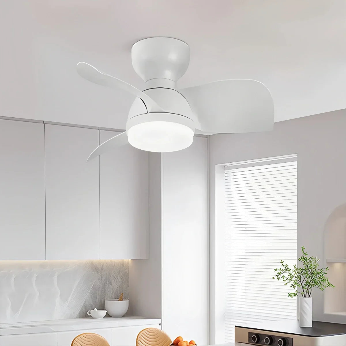 flairel Small Flush Mount Ceiling Fan with Light