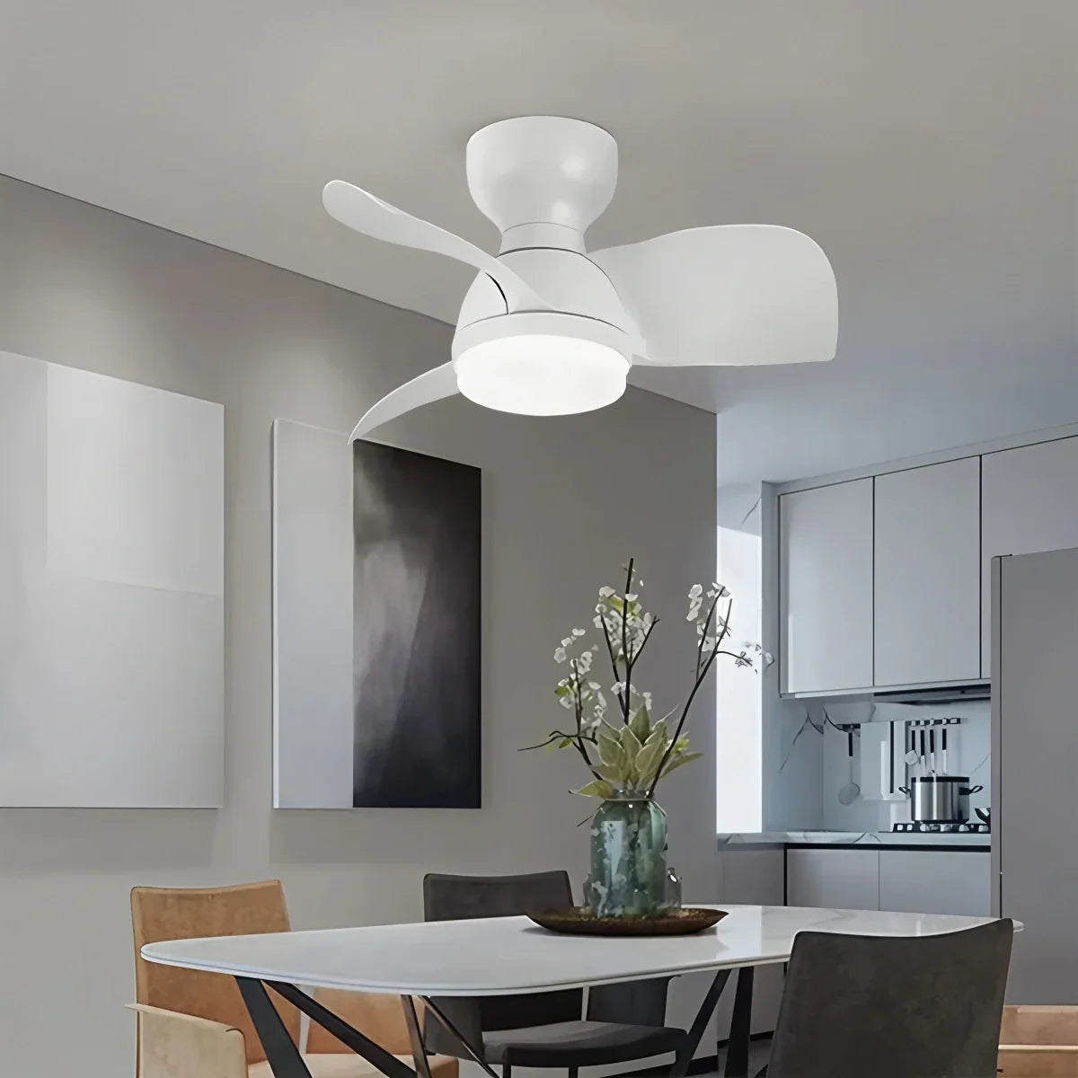 flairel Small Flush Mount Ceiling Fan with Light